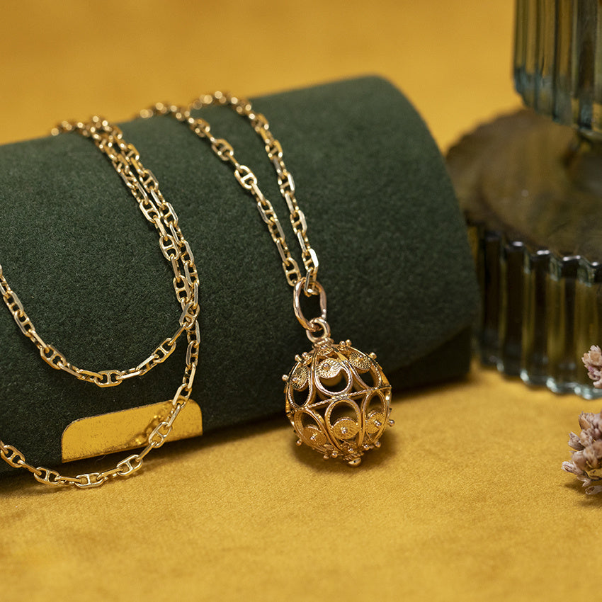 Gouden vintage fantasie collier 14 kt