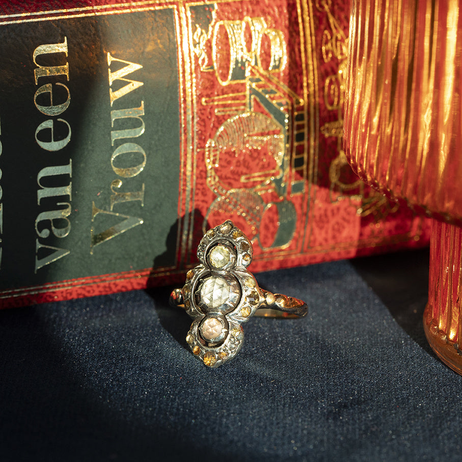 Roségouden prinsessen ring met roosdiamant 14 kt/925