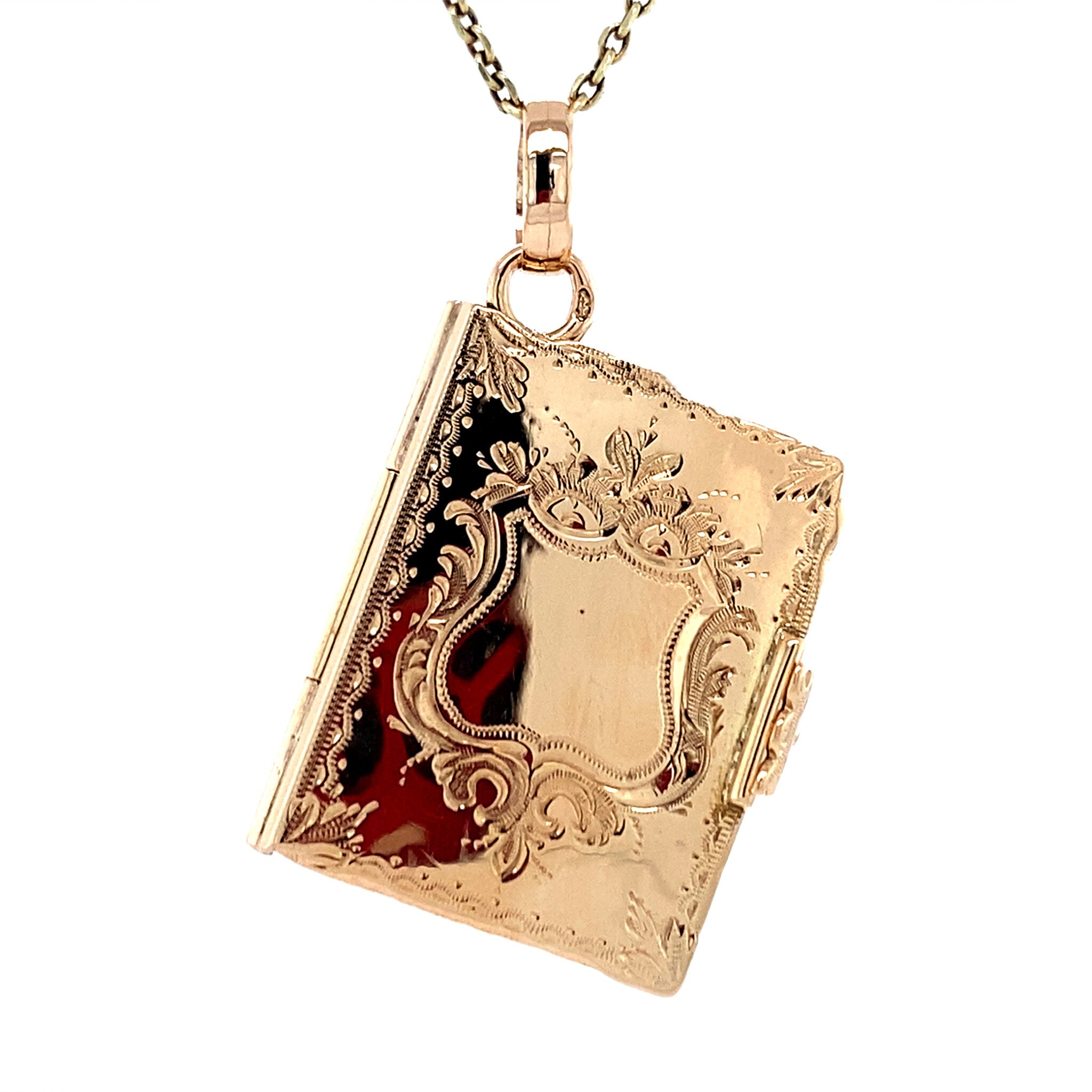 Gouden boek medaillon 14 krt