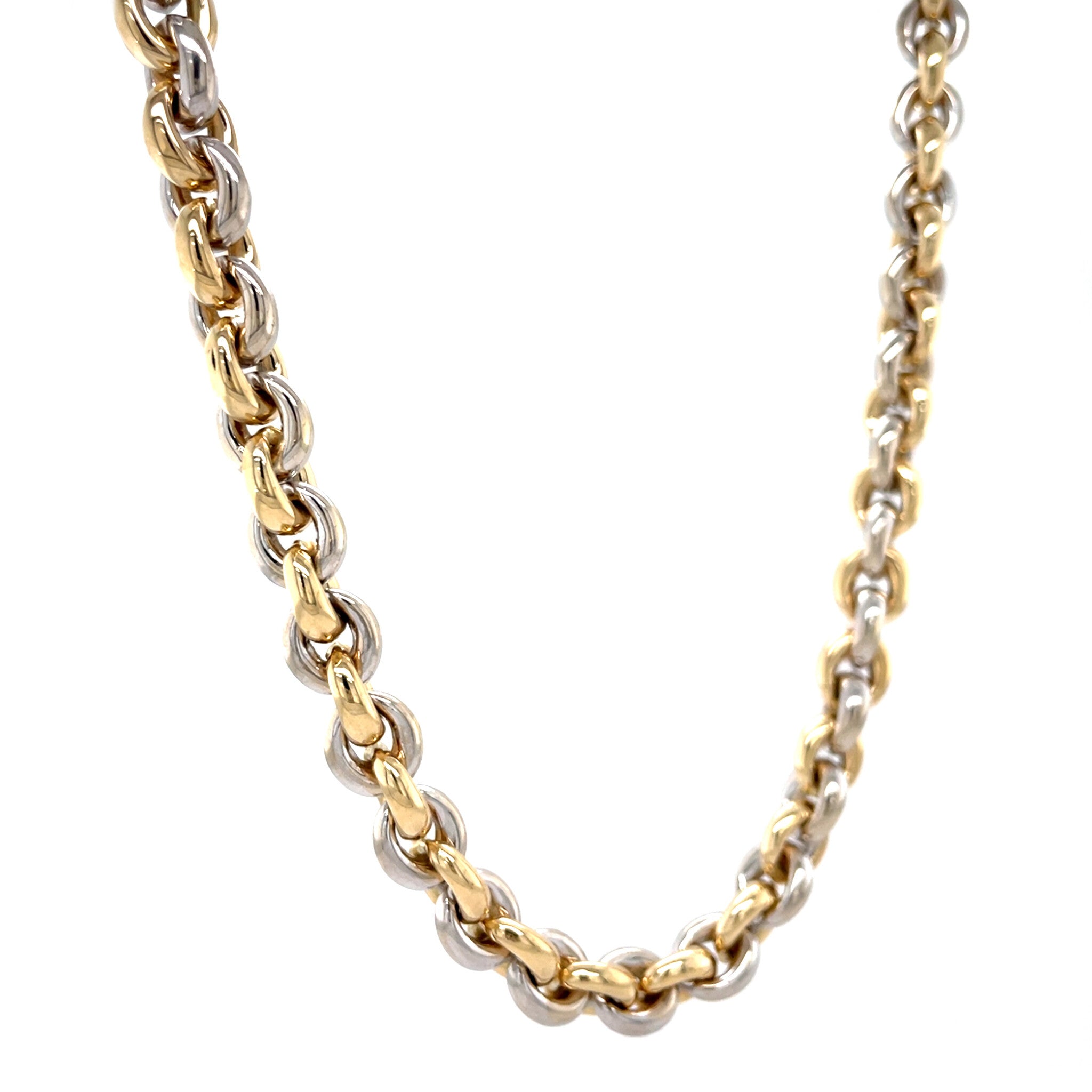 Bicolour gold vintage jasseron necklace 14 kt