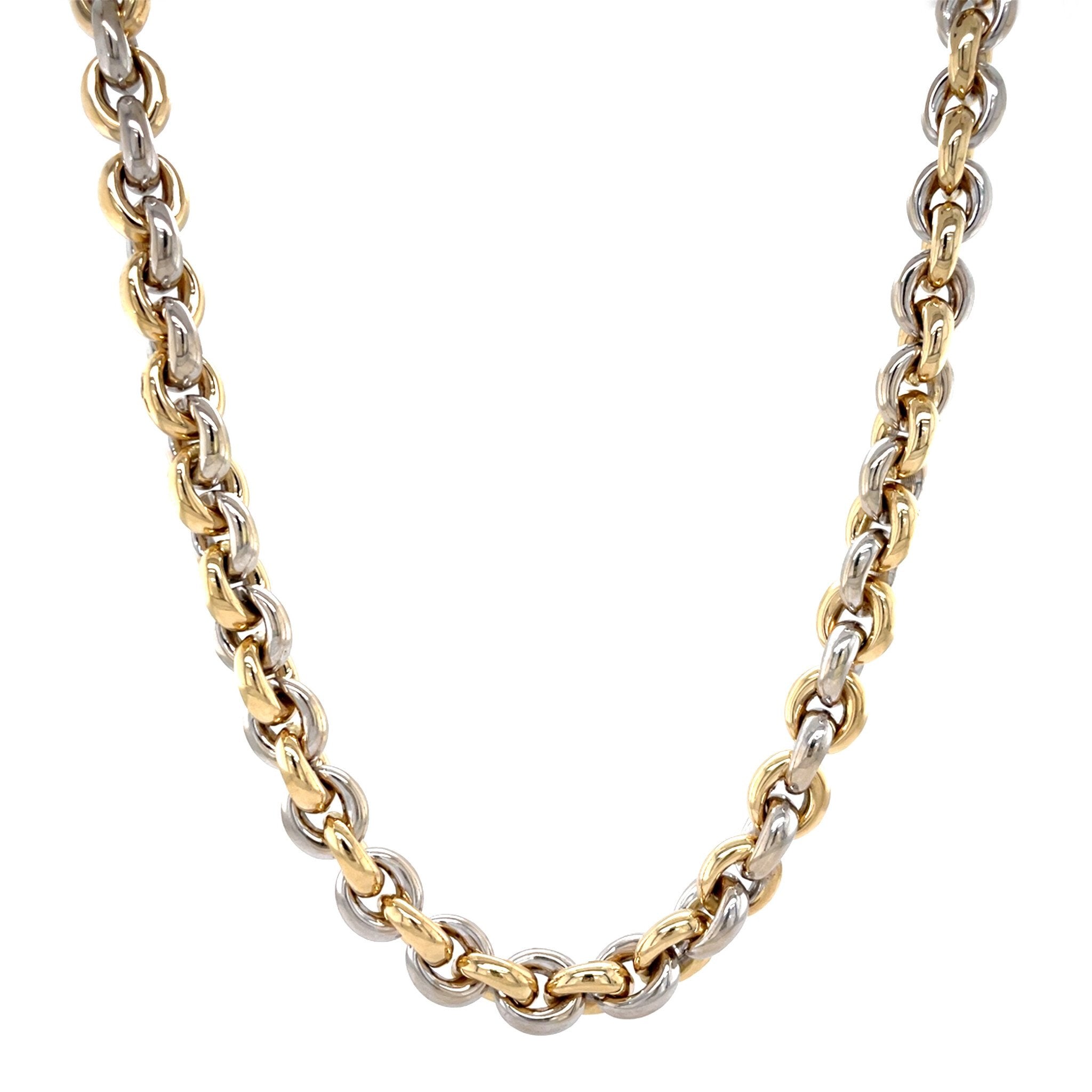 Bicolour gouden vintage jasseron collier 14 krt