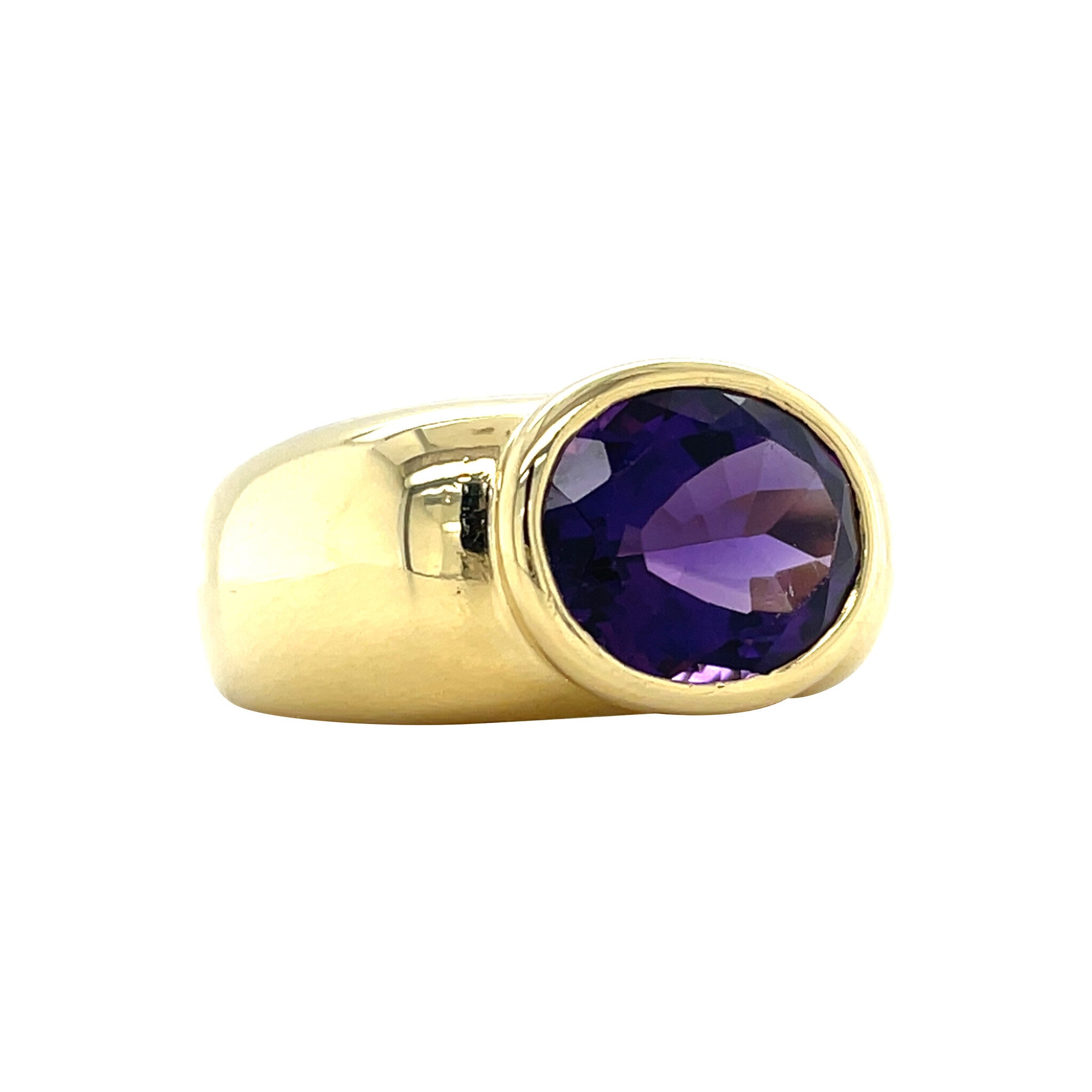 Gold vintage ring with amethyst 18 kt