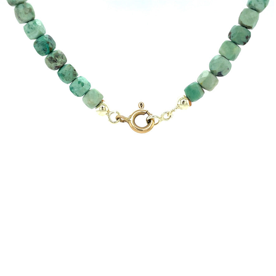 Vintage turquoise necklace with gold clasp 14 kt