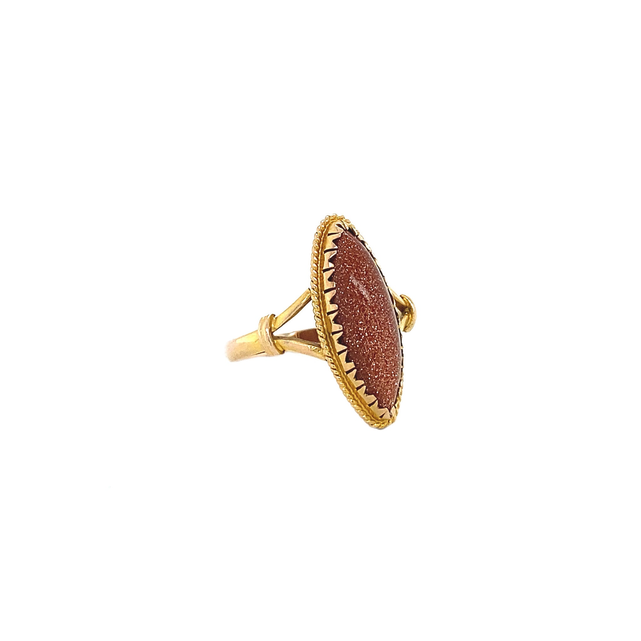 Gouden ring met goudsteen 14 krt