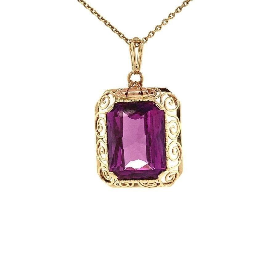 Gouden hanger met saffier 14 krt