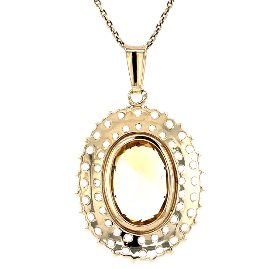 Vintage 14 kt gold pendant with citrine.