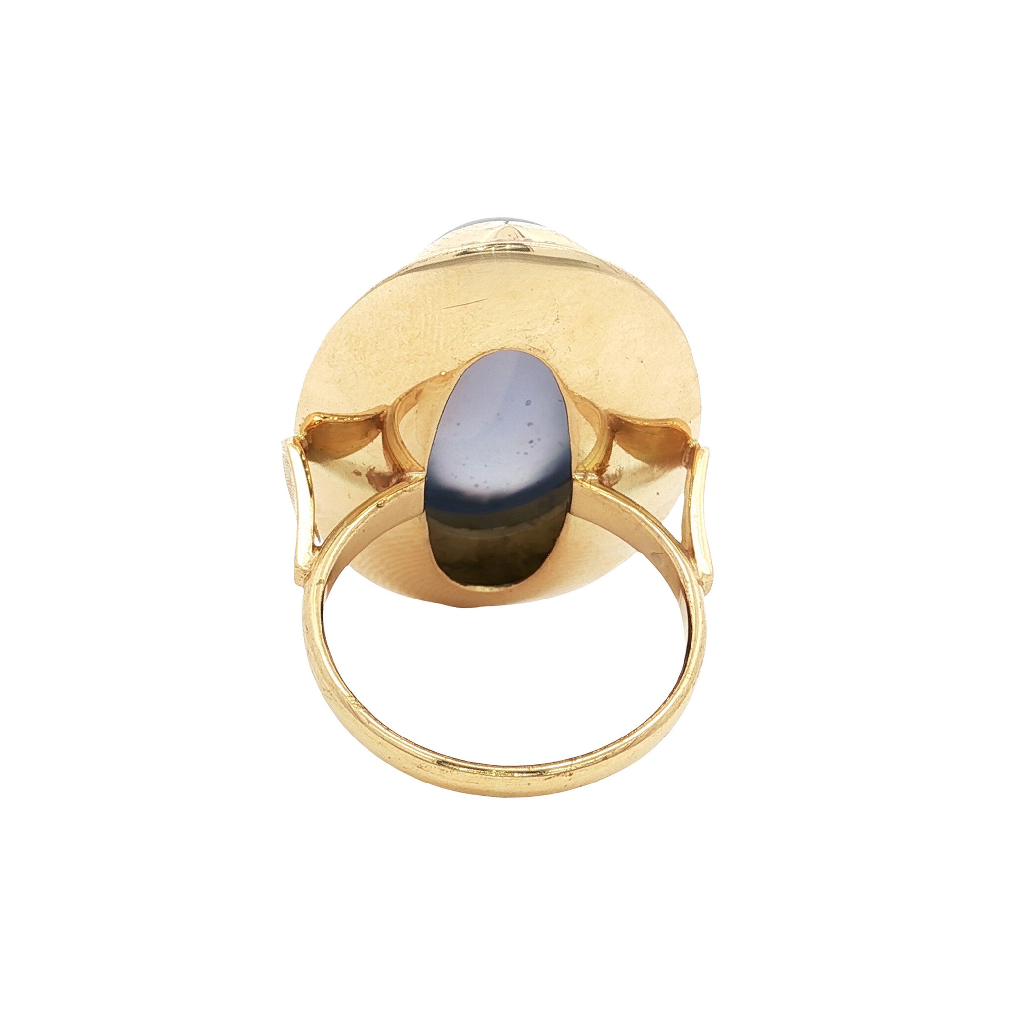 Gouden vintage ring met chalcedoon 14 kt