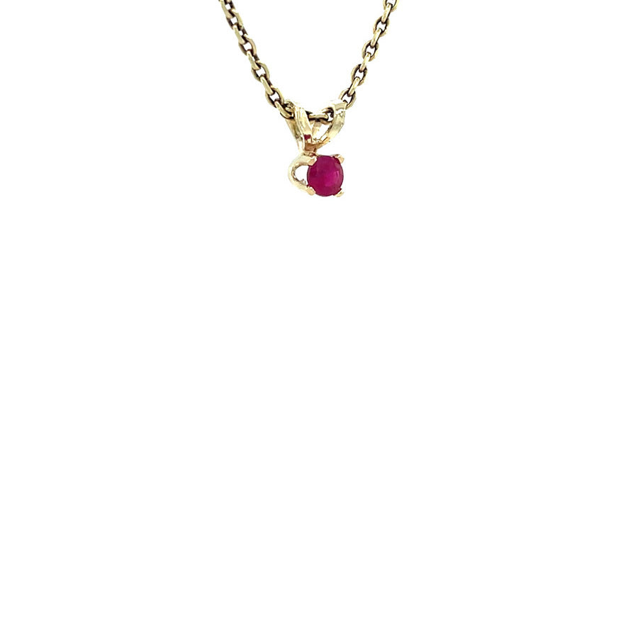 Vintage 14 kt gold solitaire pendant with ruby