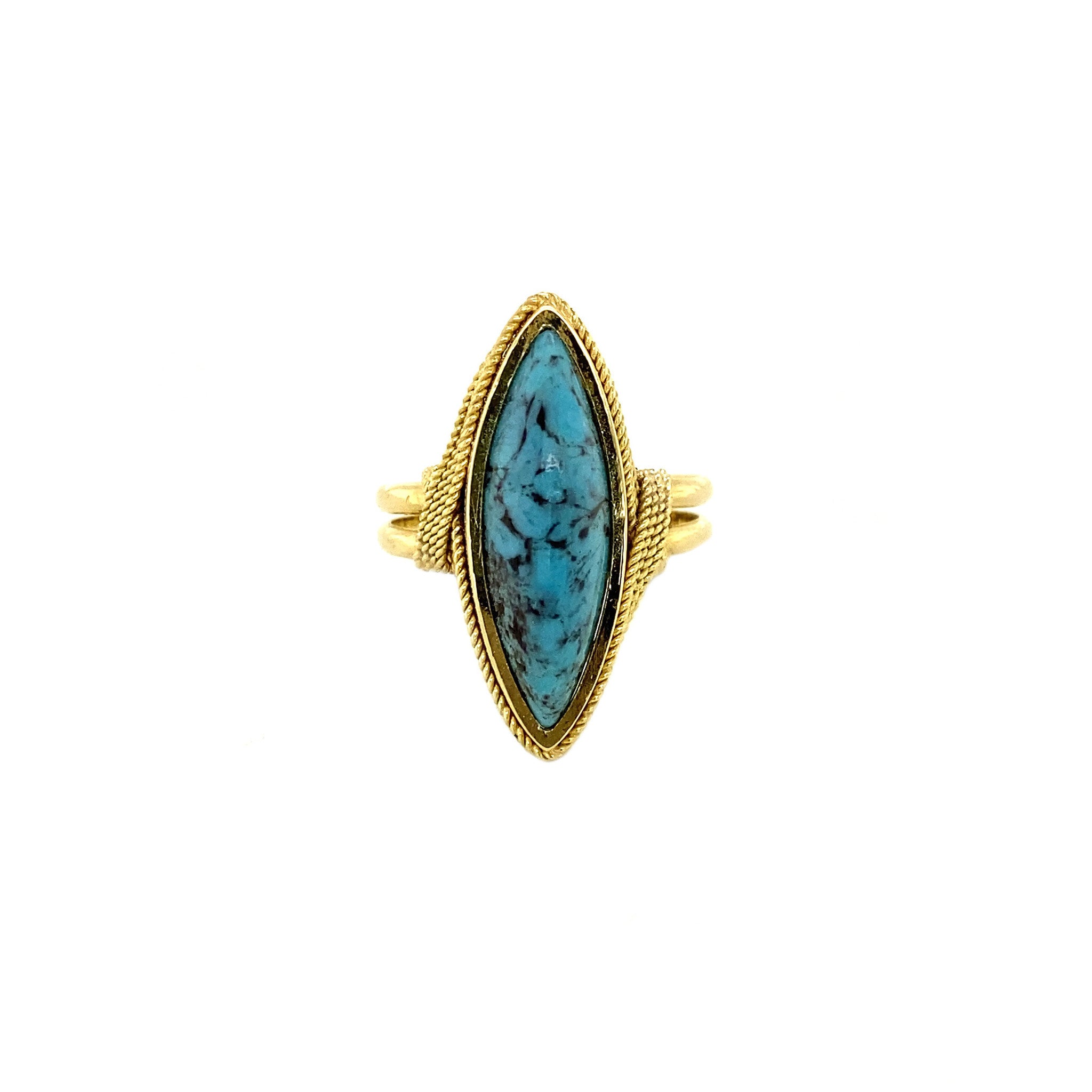 Gold ring with turquoise 18 krt