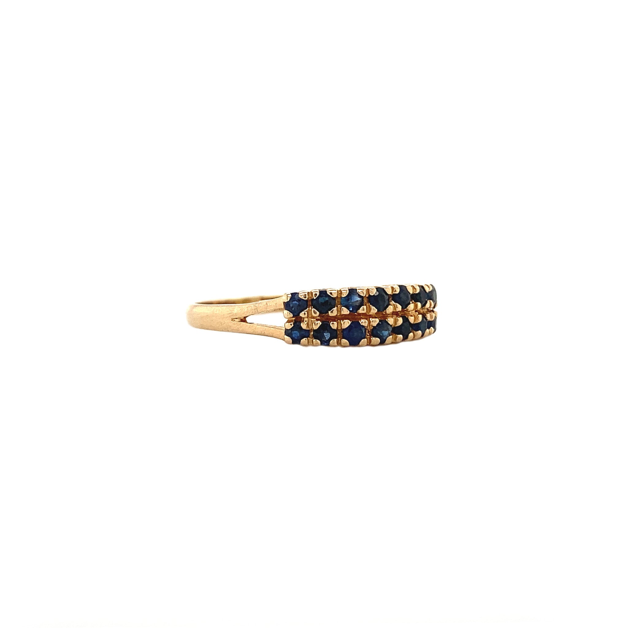Gouden ring met saffier 14 krt