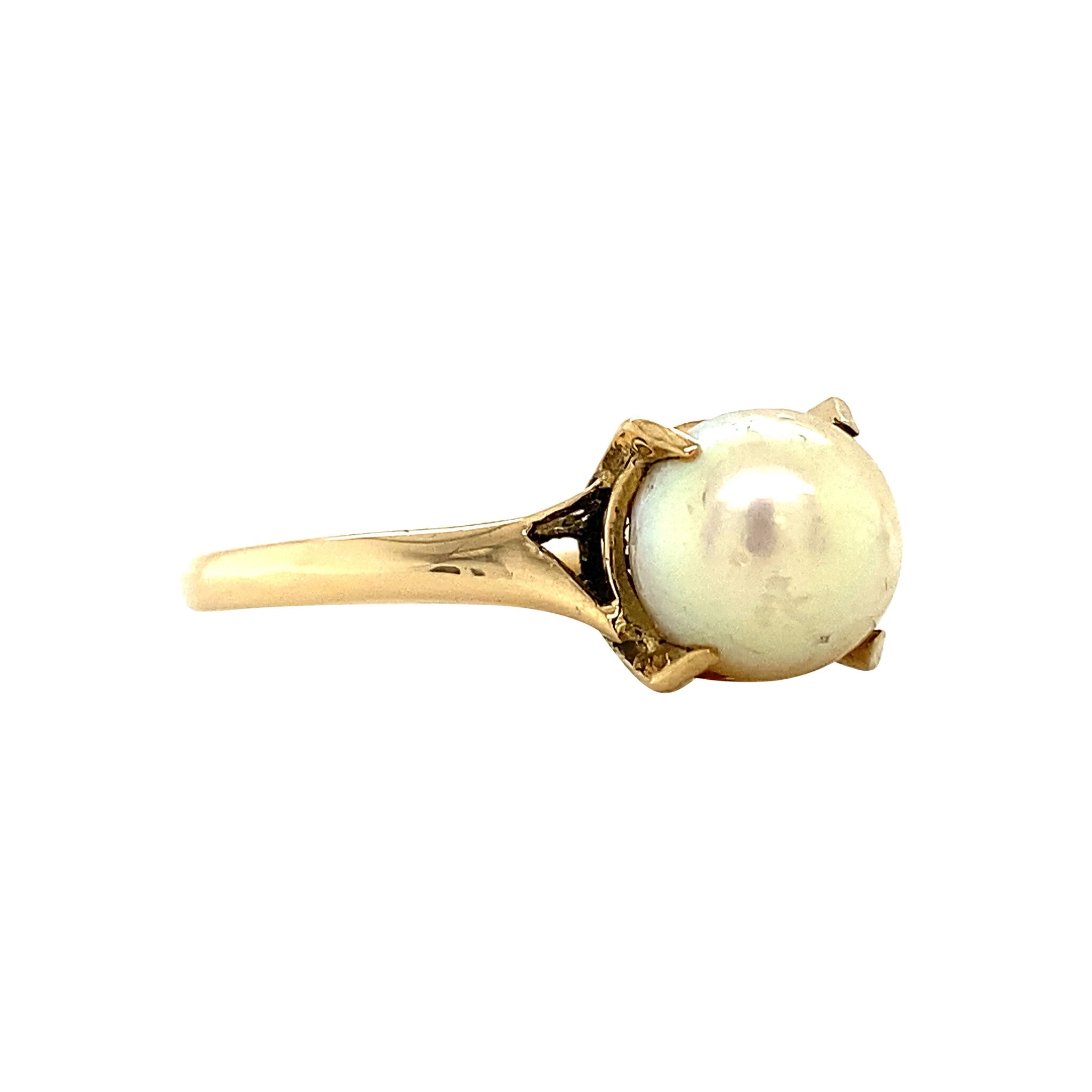 Gold ring with pearl 18 kt