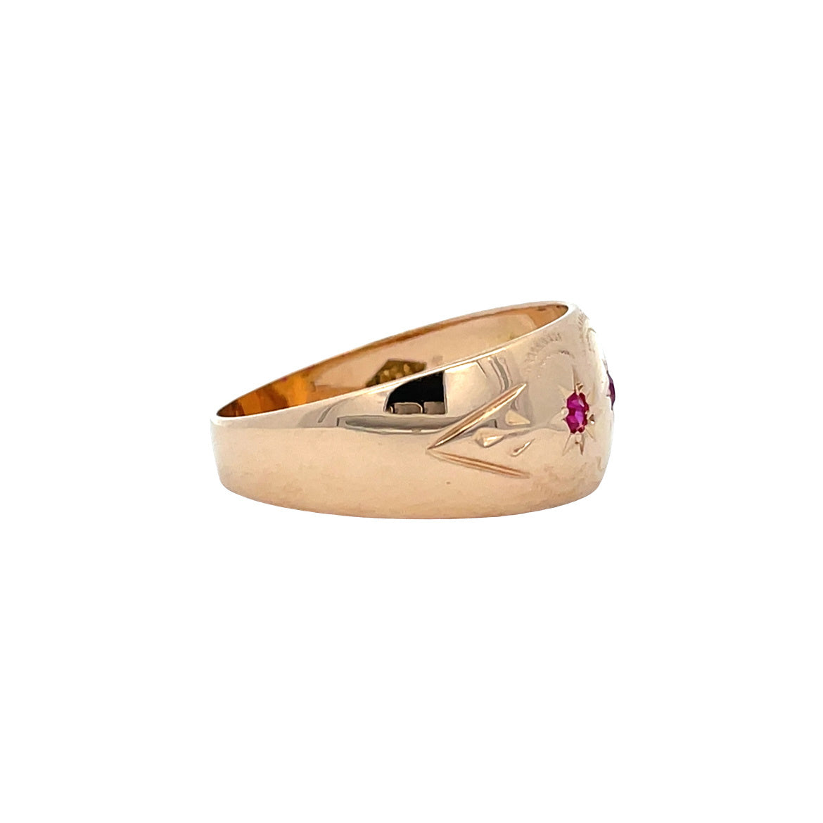 18 kt rose-gold vintage ring with ruby