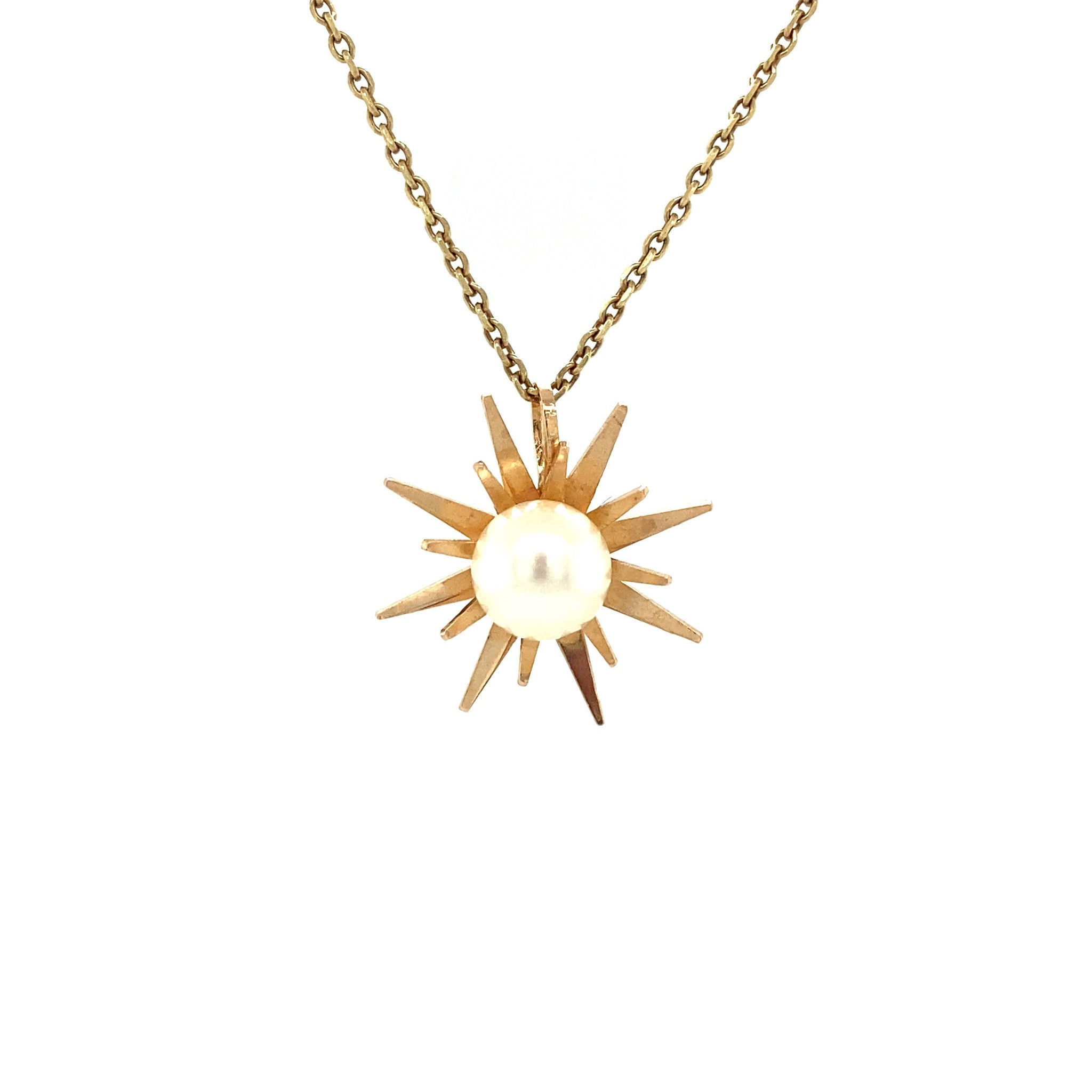 14 kt gold pendant with pearl