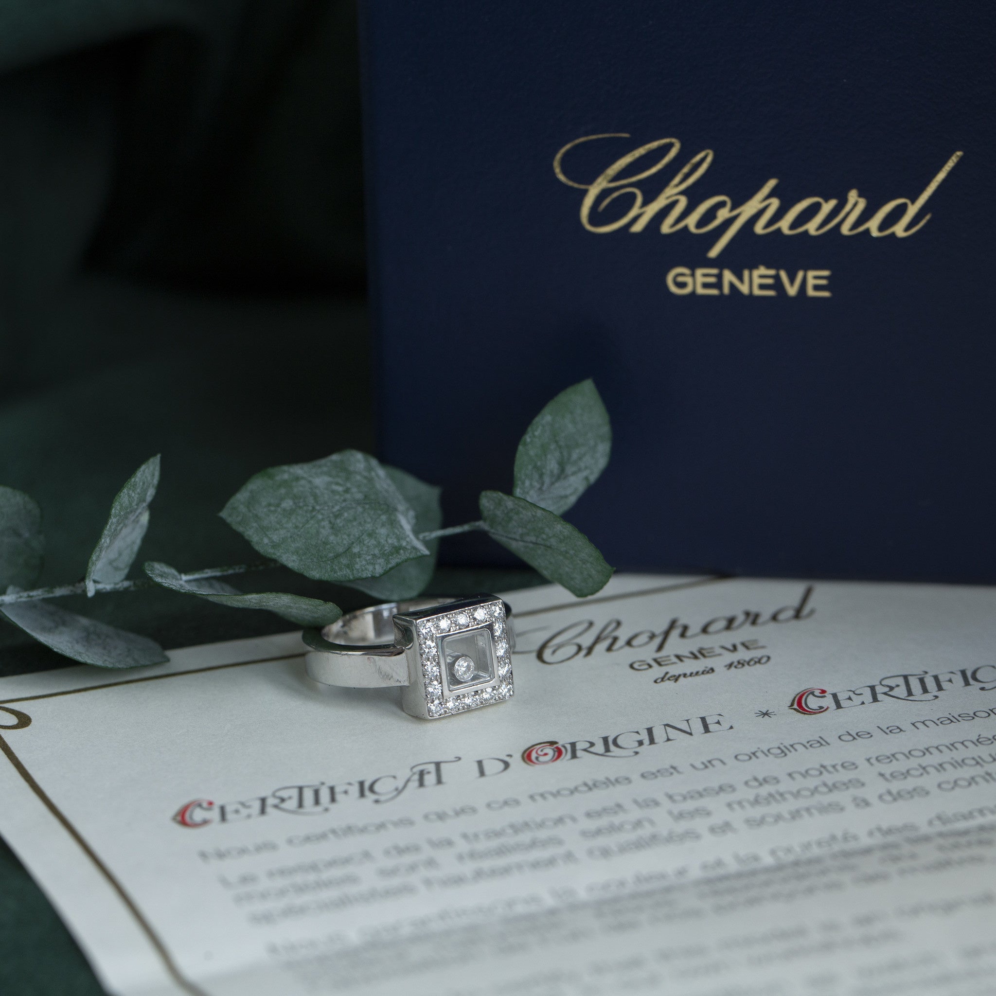 Gouden Chopard ring met diamant 18 krt