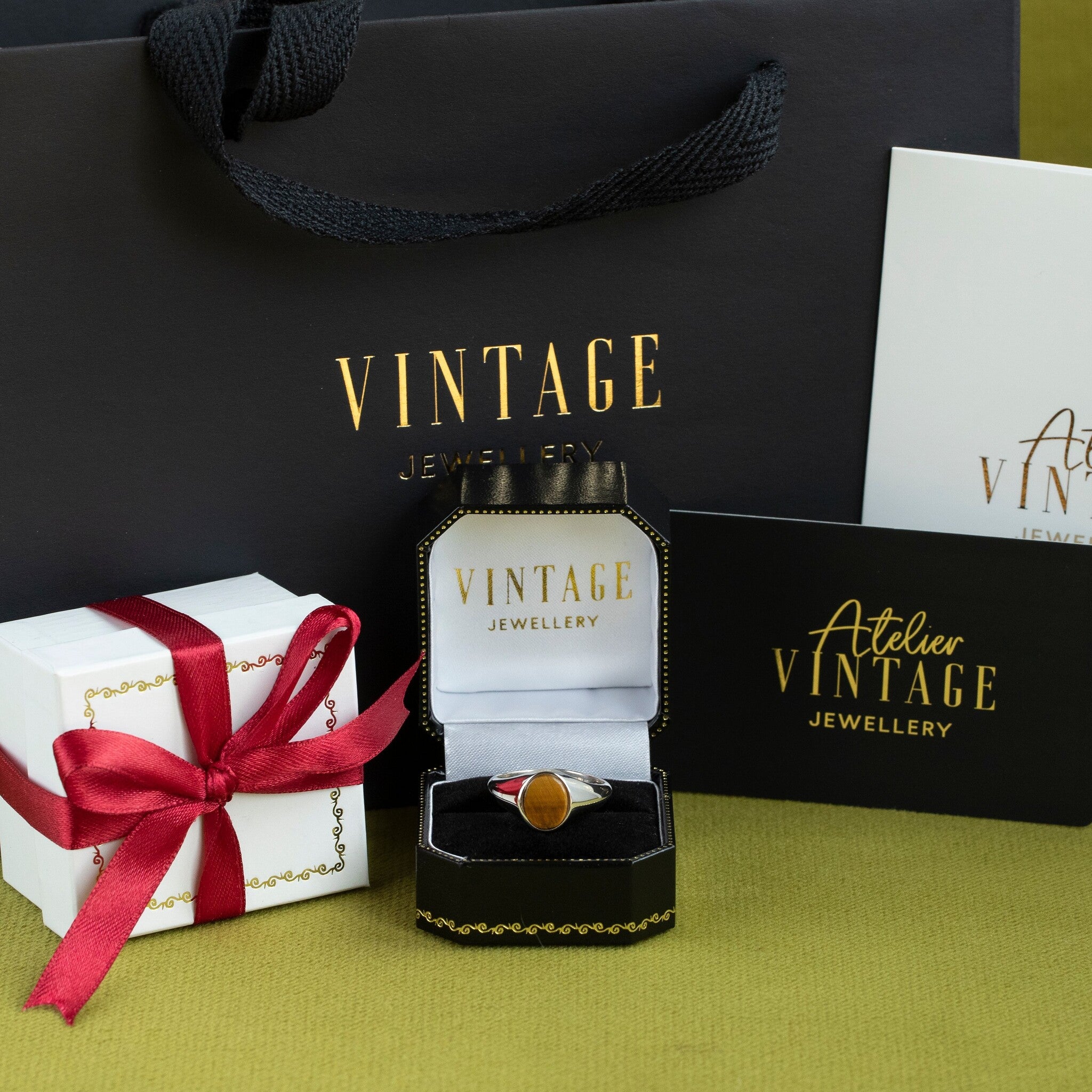 Twiggy ring xs 925 - Tiger Eye