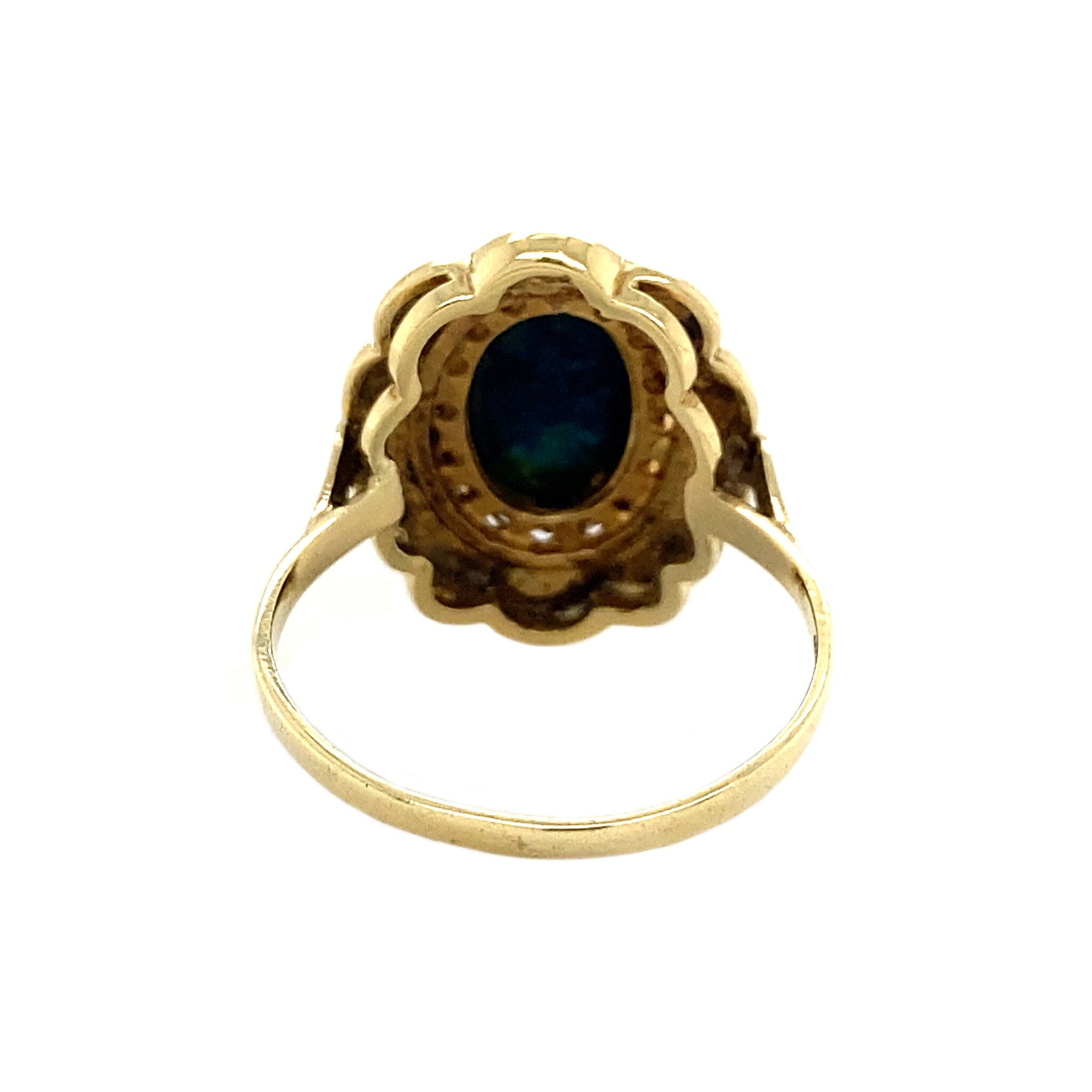 Gouden ring met azuriet malachiet 14 krt