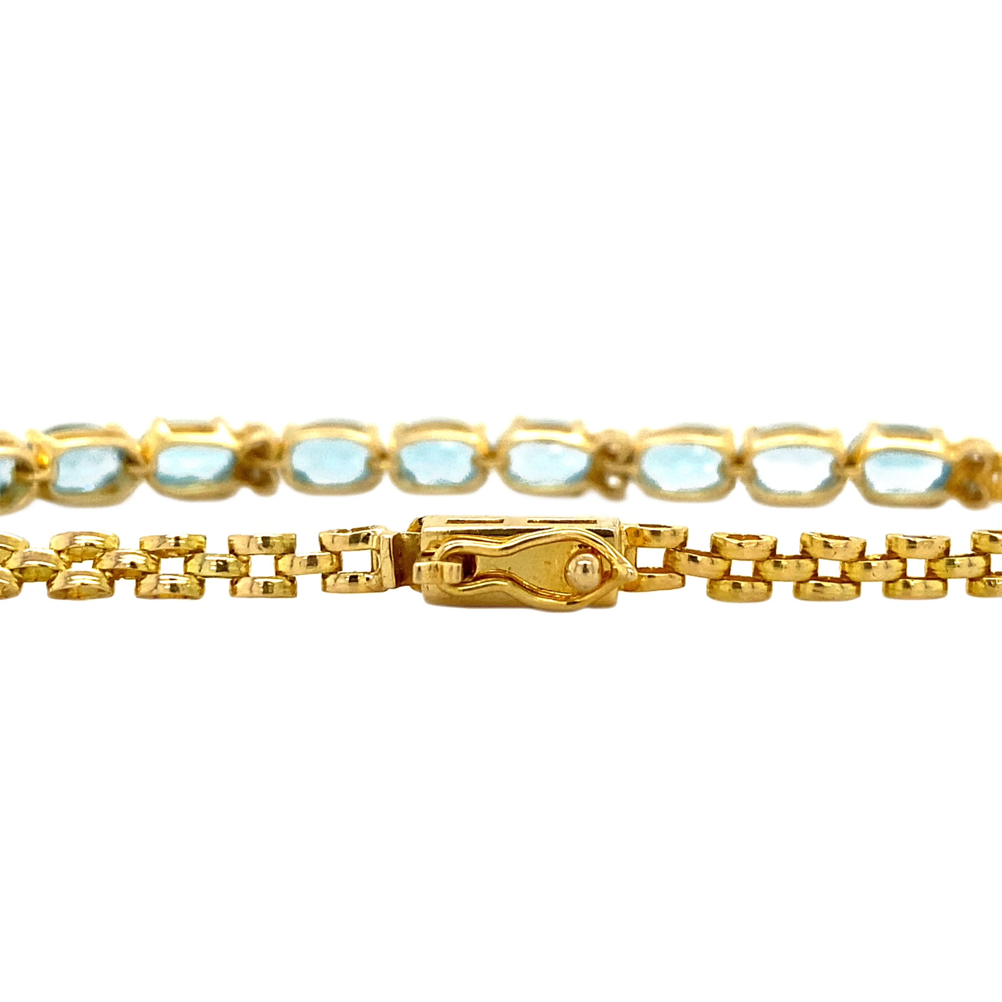 Gouden armband met topaas en diamant 18 krt