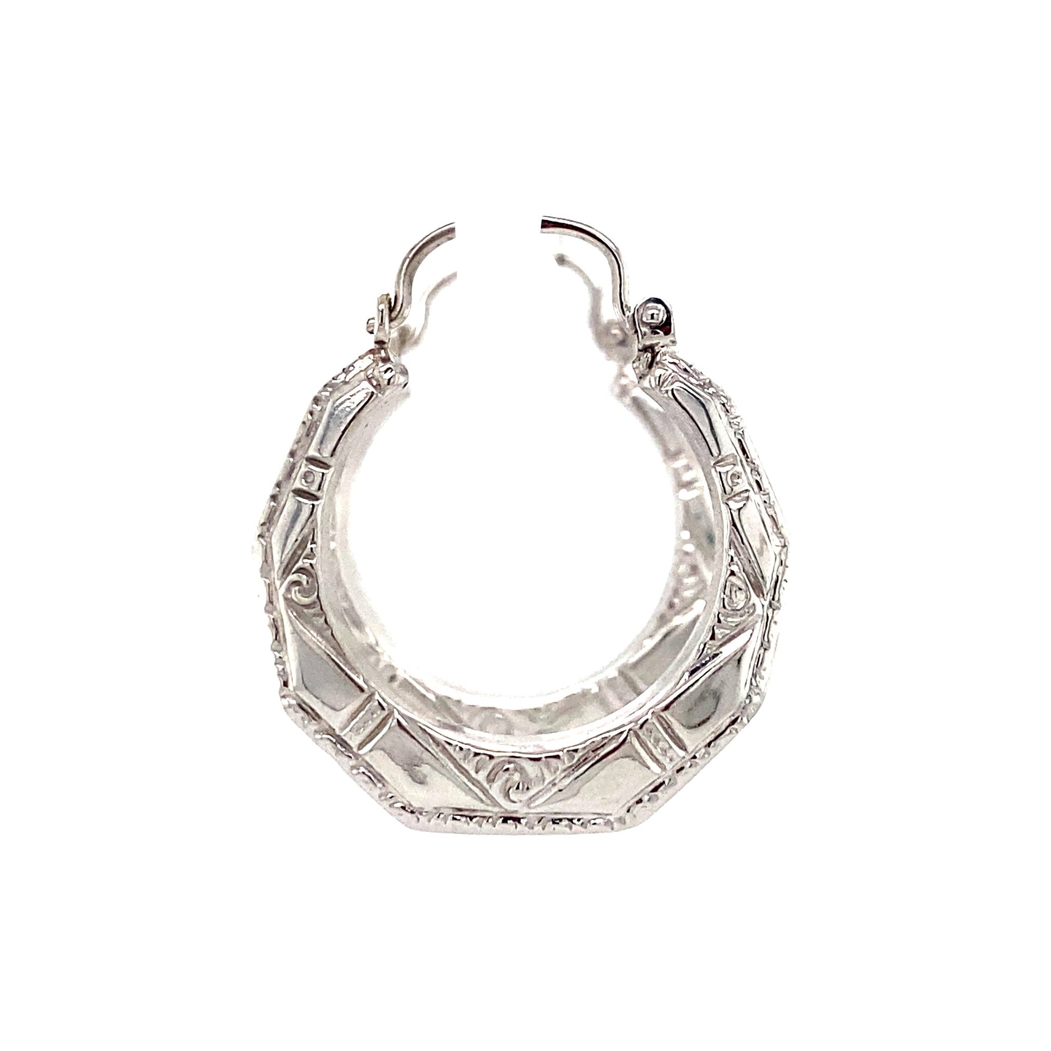 14 kt white gold fancy earrings