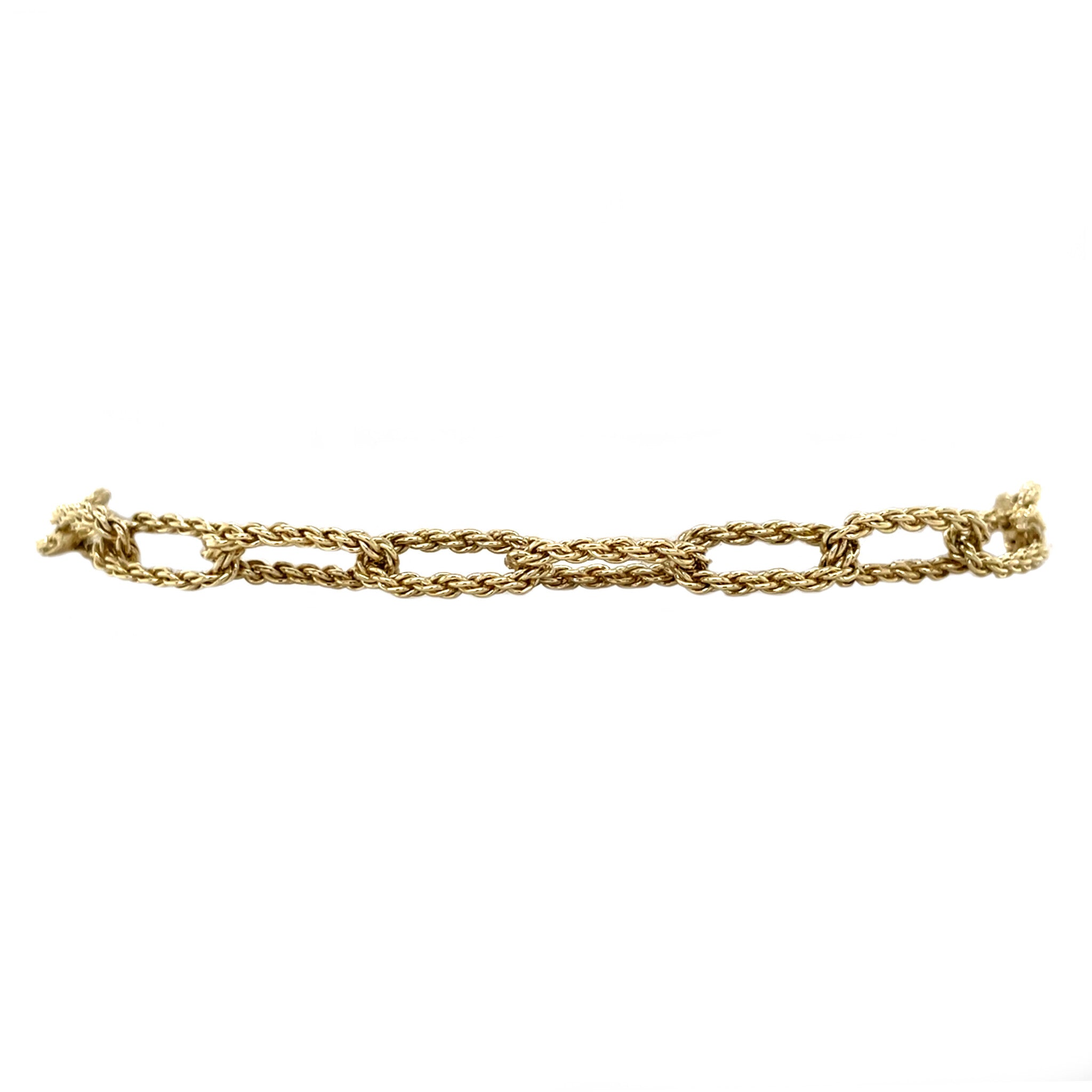 Gouden vintage paperclip armband 14 krt