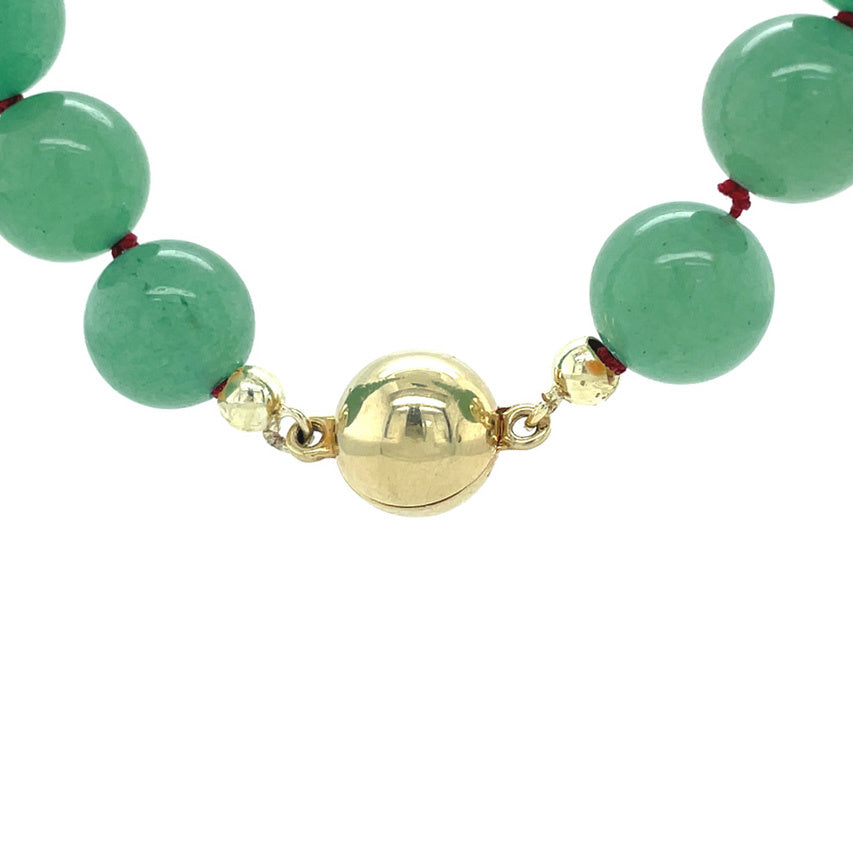 Vintage aventurijn collier met gouden sluiting 14 kt