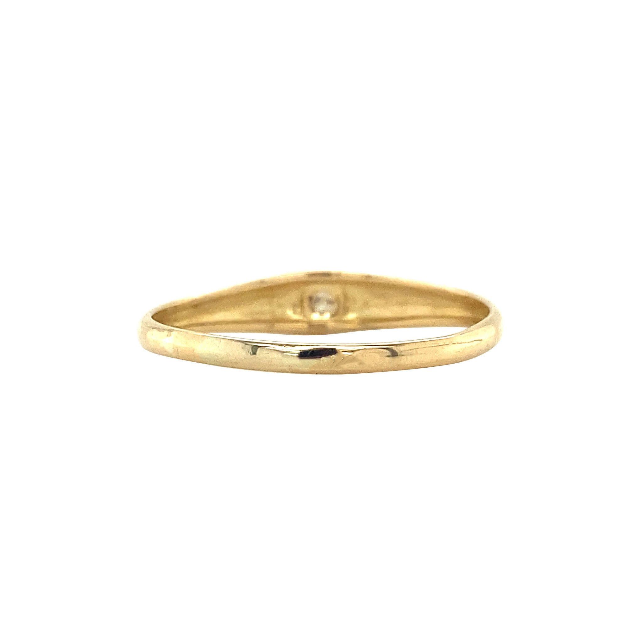 Gold English pin ring with diamonds 18 krt