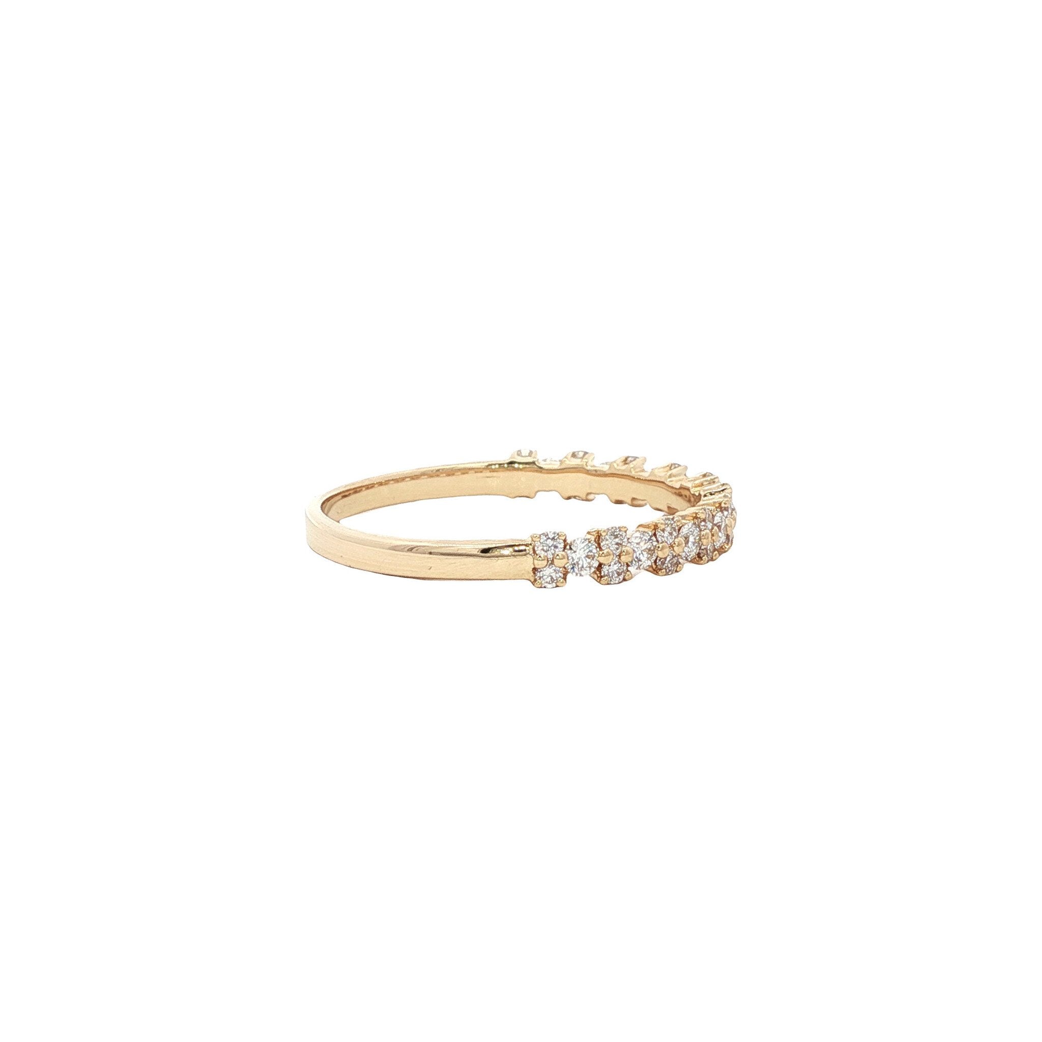 Gouden vintage ring met diamant 14 kt