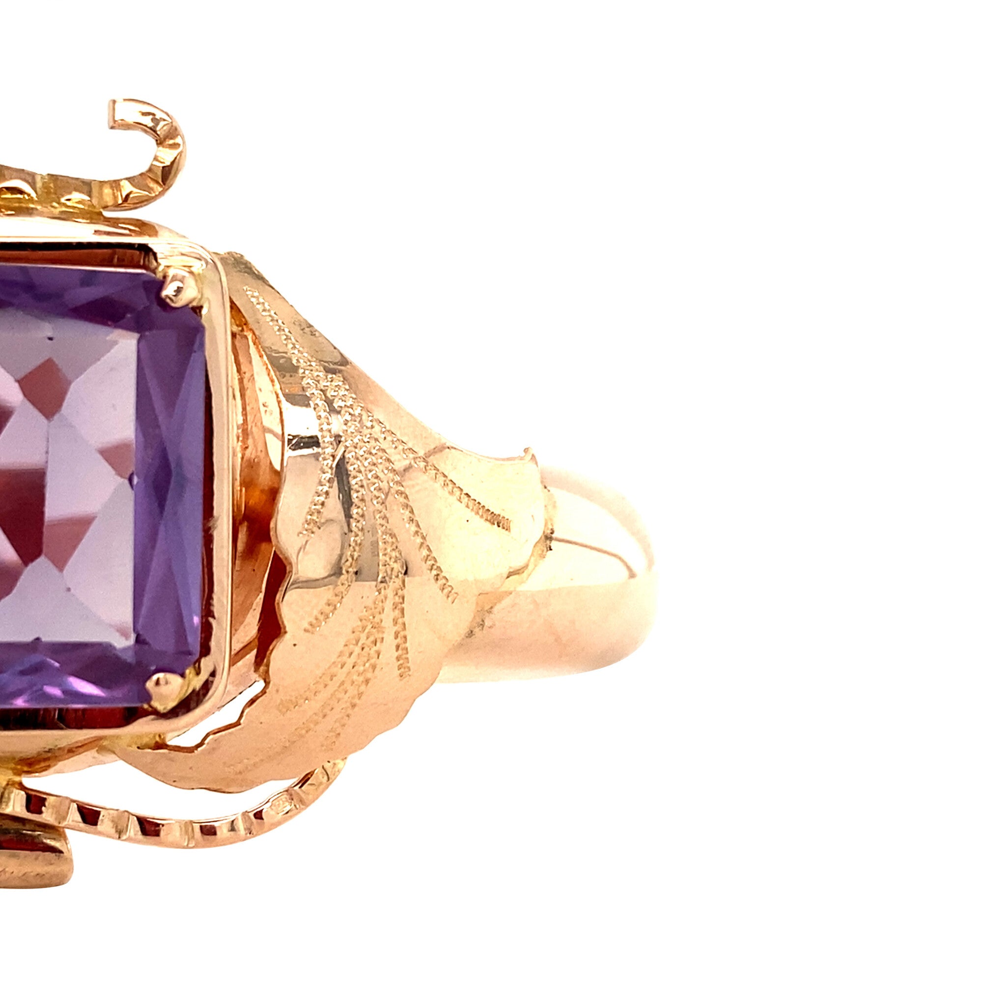 Gouden vintage bangle met saffier 14 krt