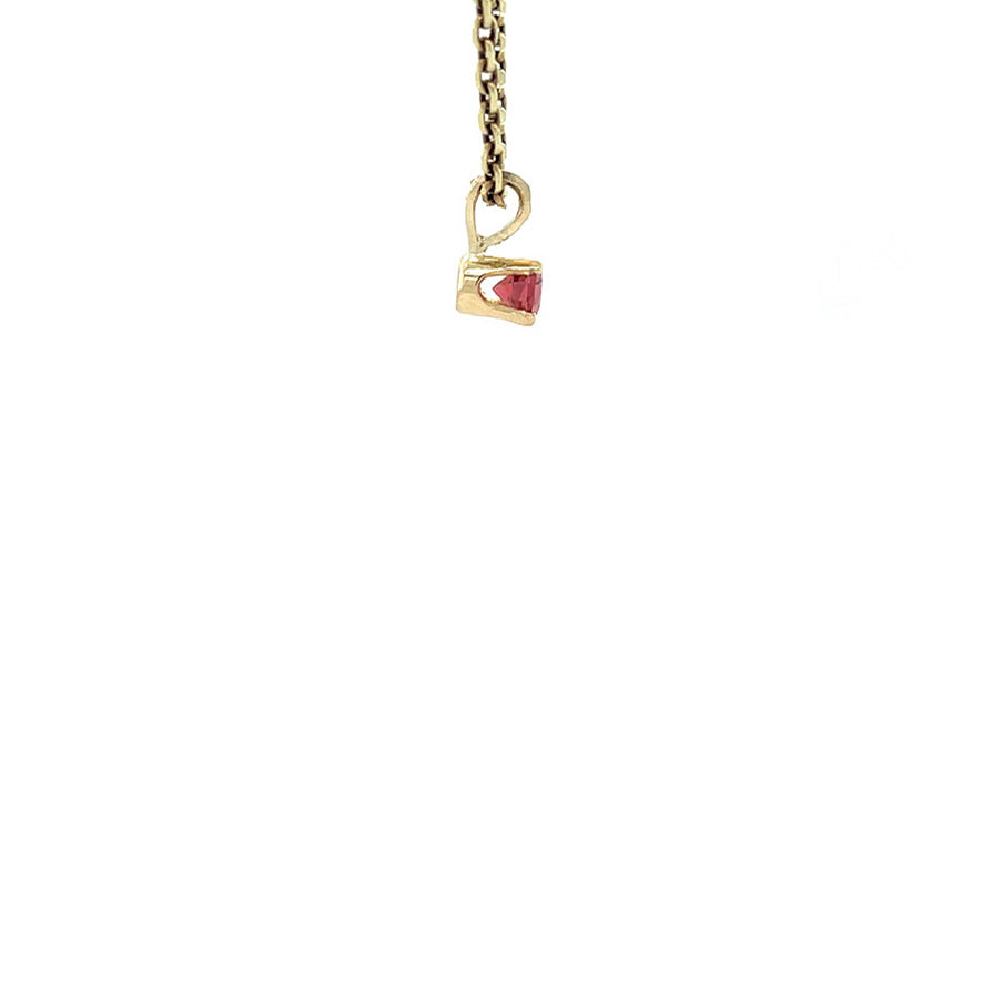 Vintage gold solitaire pendant with ruby 14 kt