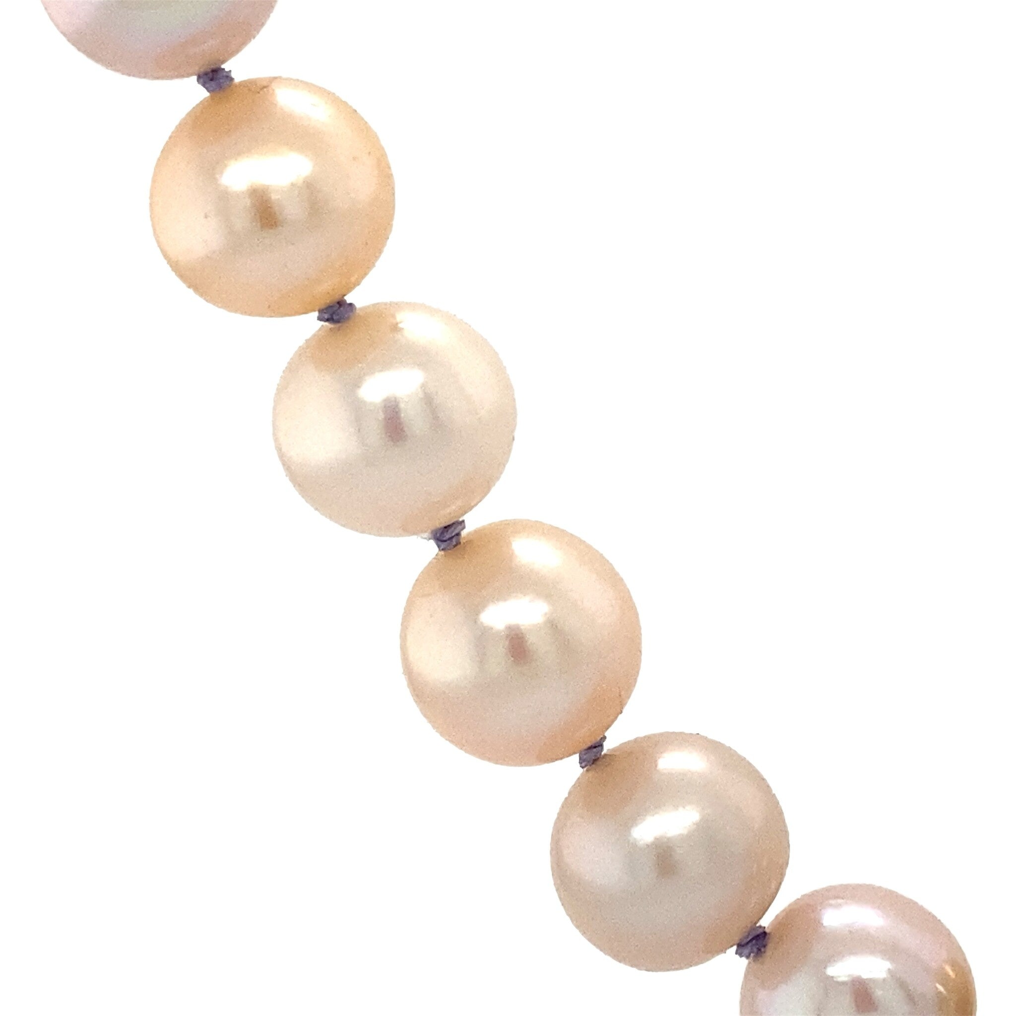 Pearl necklace with gold ball clasp 14 krt