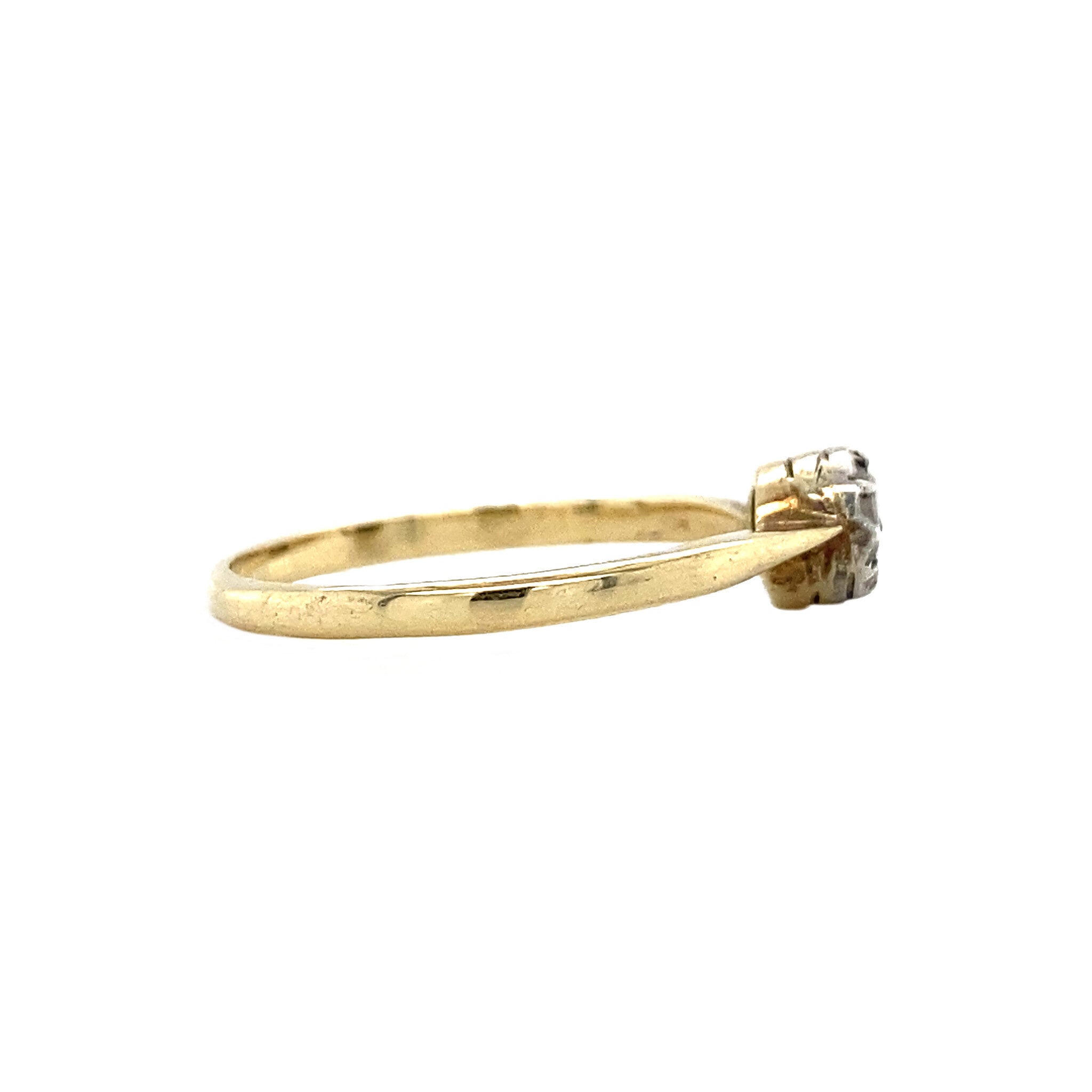 Gouden solitair ring met roosdiamant 14 krt