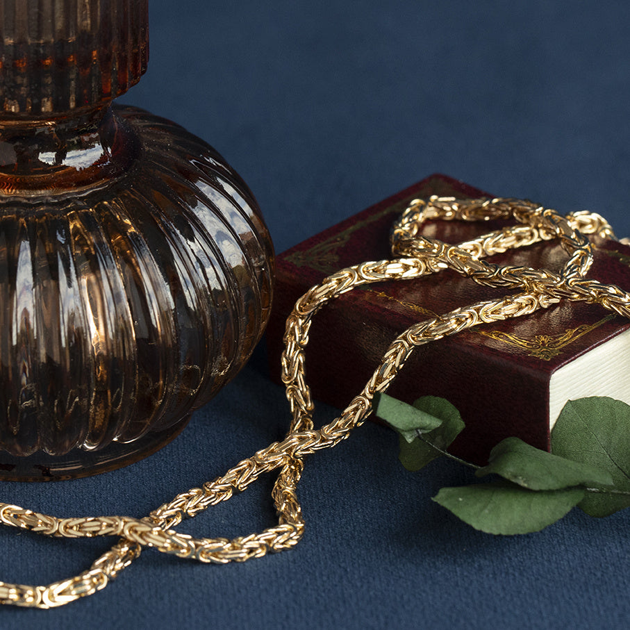 Gouden vintage konings collier 14 krt