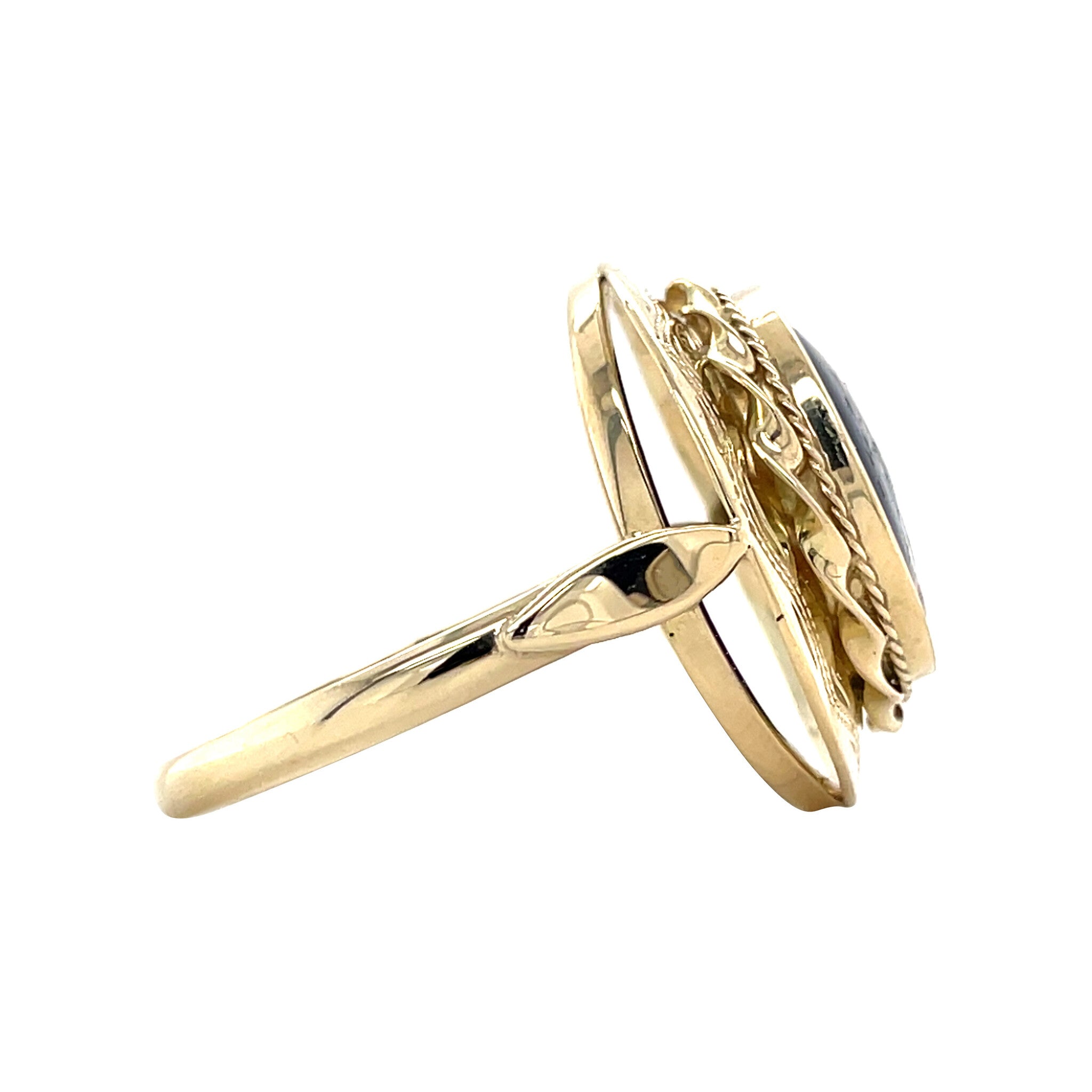 Gouden ring met limoges emaille 14 kt