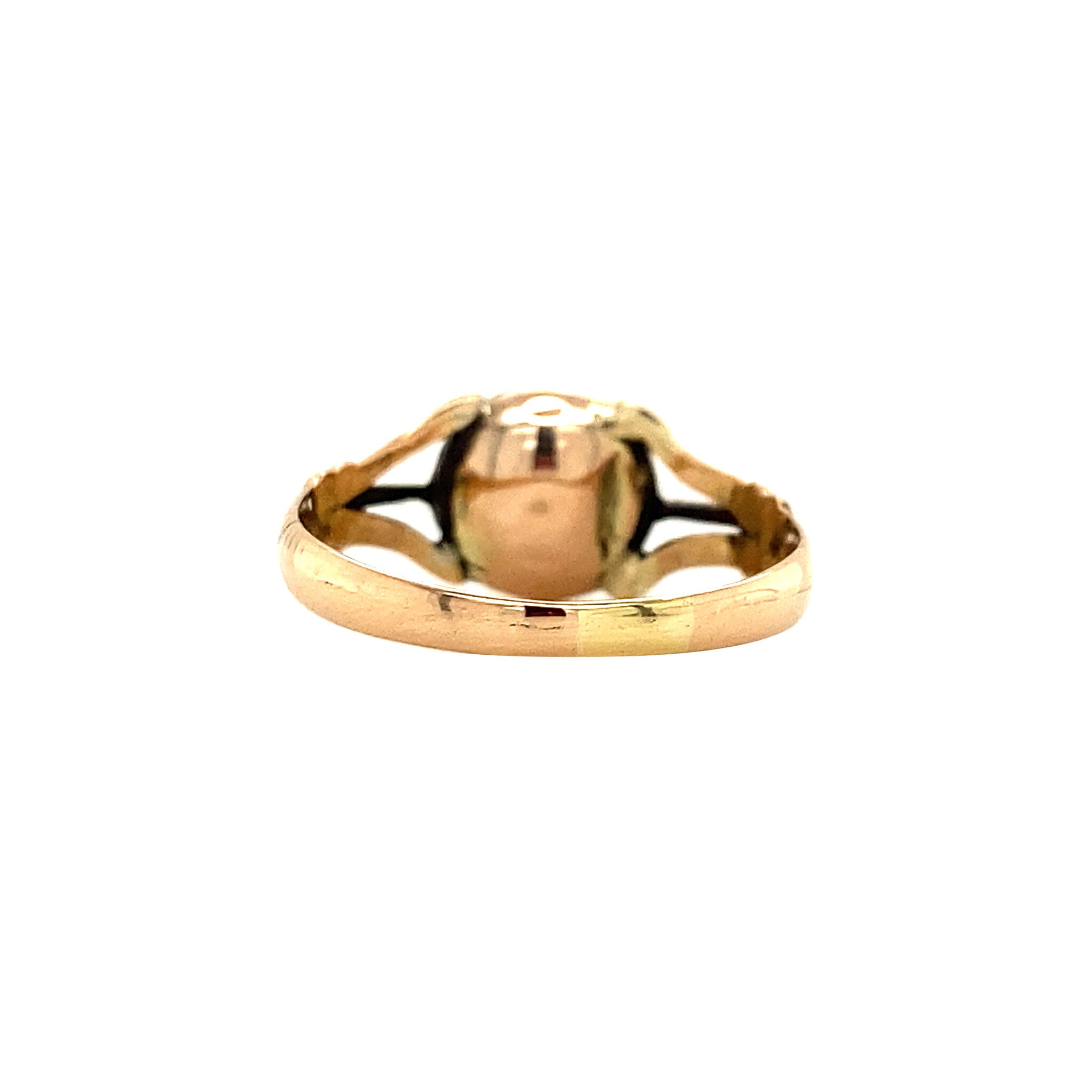 Gold solitaire ring with rose-cut diamond 18 kt/835