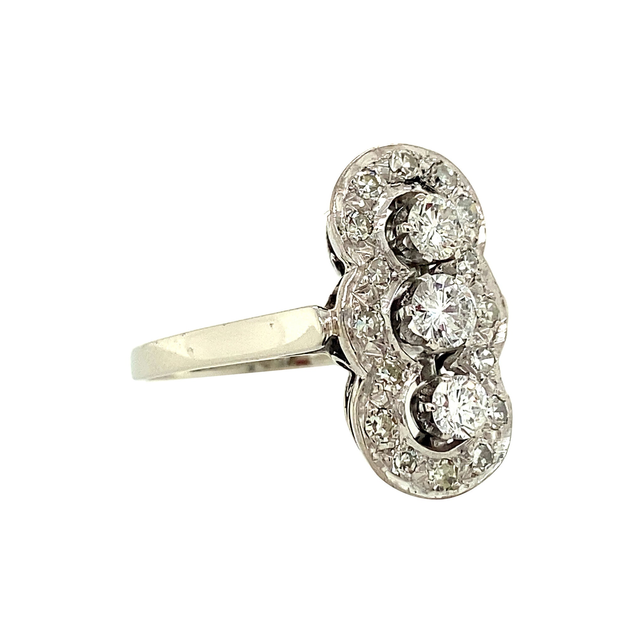 Witgouden prinsessen ring met diamant 14 krt