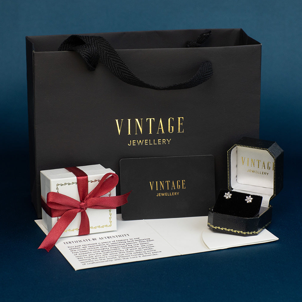 Gouden vintage oorstekers met citrien 14 krt