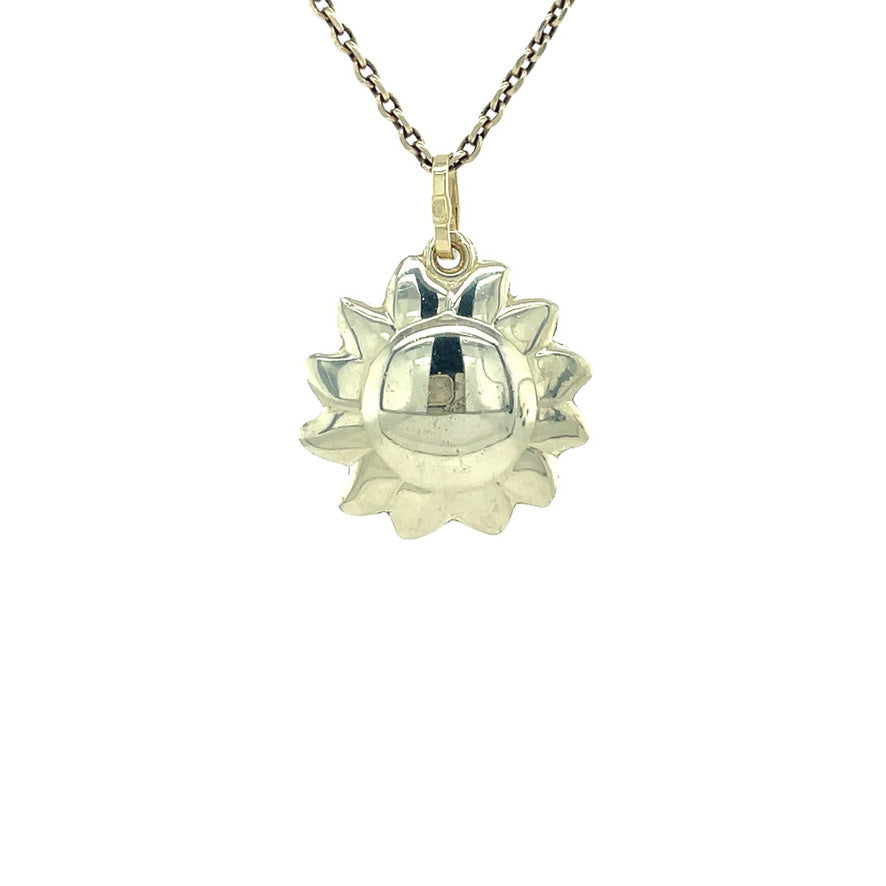 Gold vintage sun pendant 14 kt