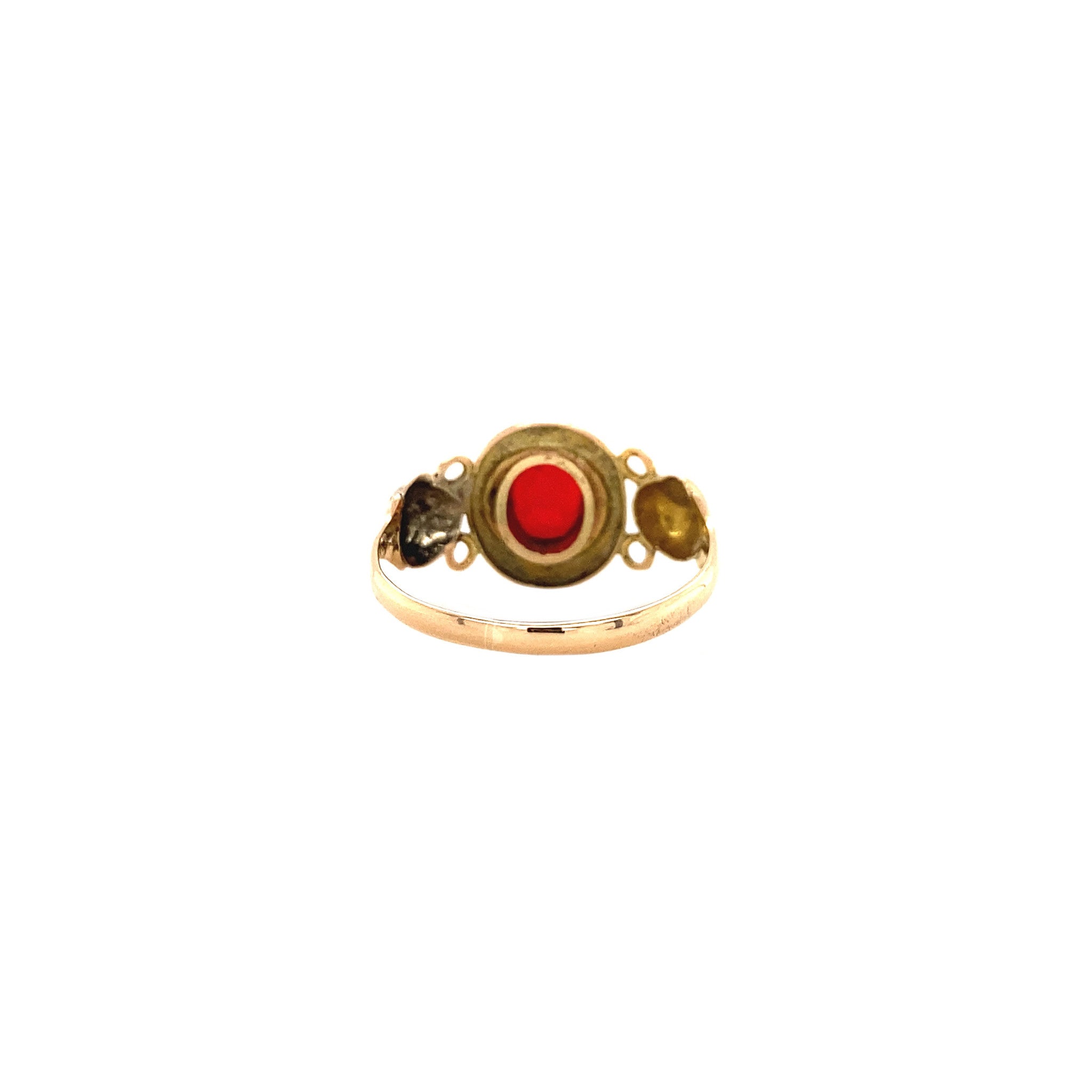 Gouden ring met robijn 14 krt