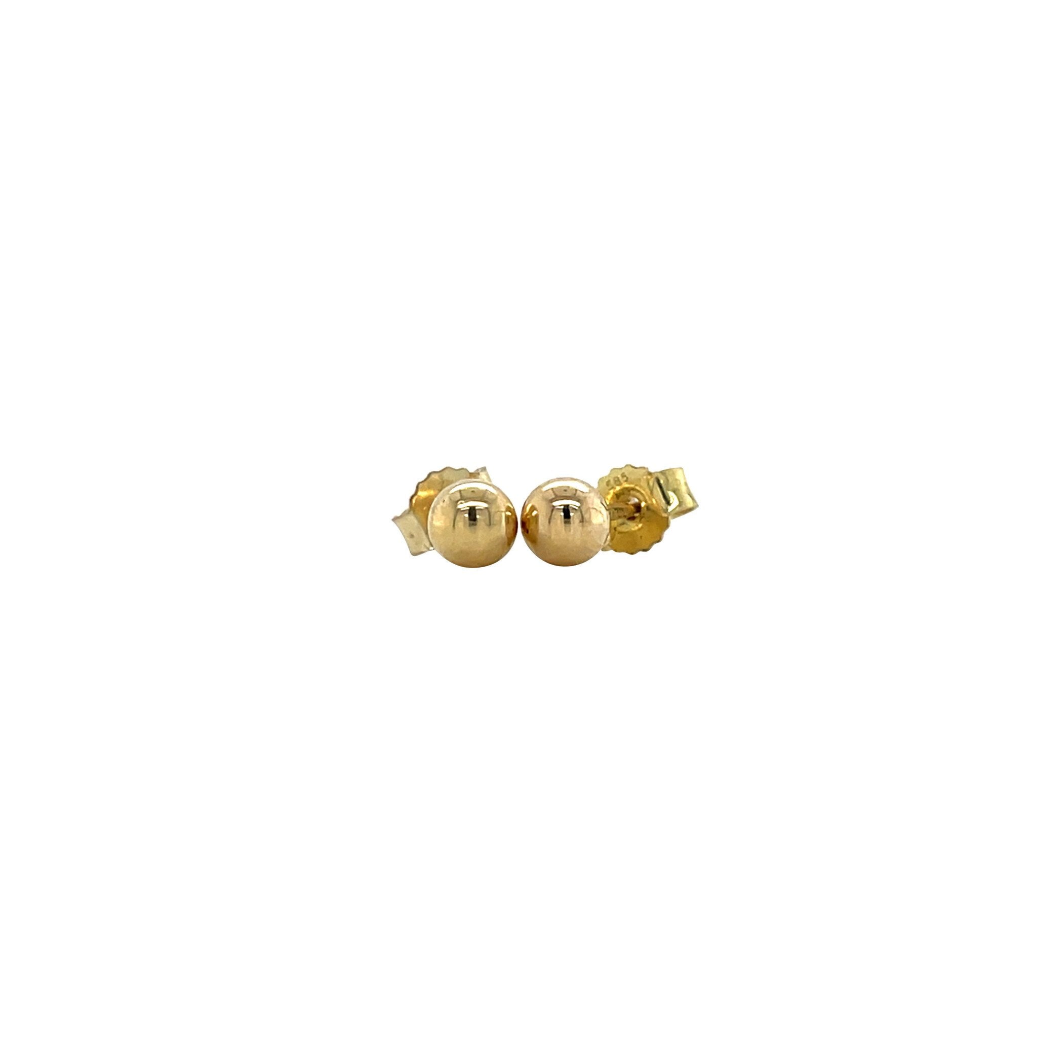 Gouden vintage bolletjes oorstekers 14 krt