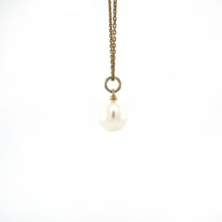 Parel hanger met goud oogje 14 krt