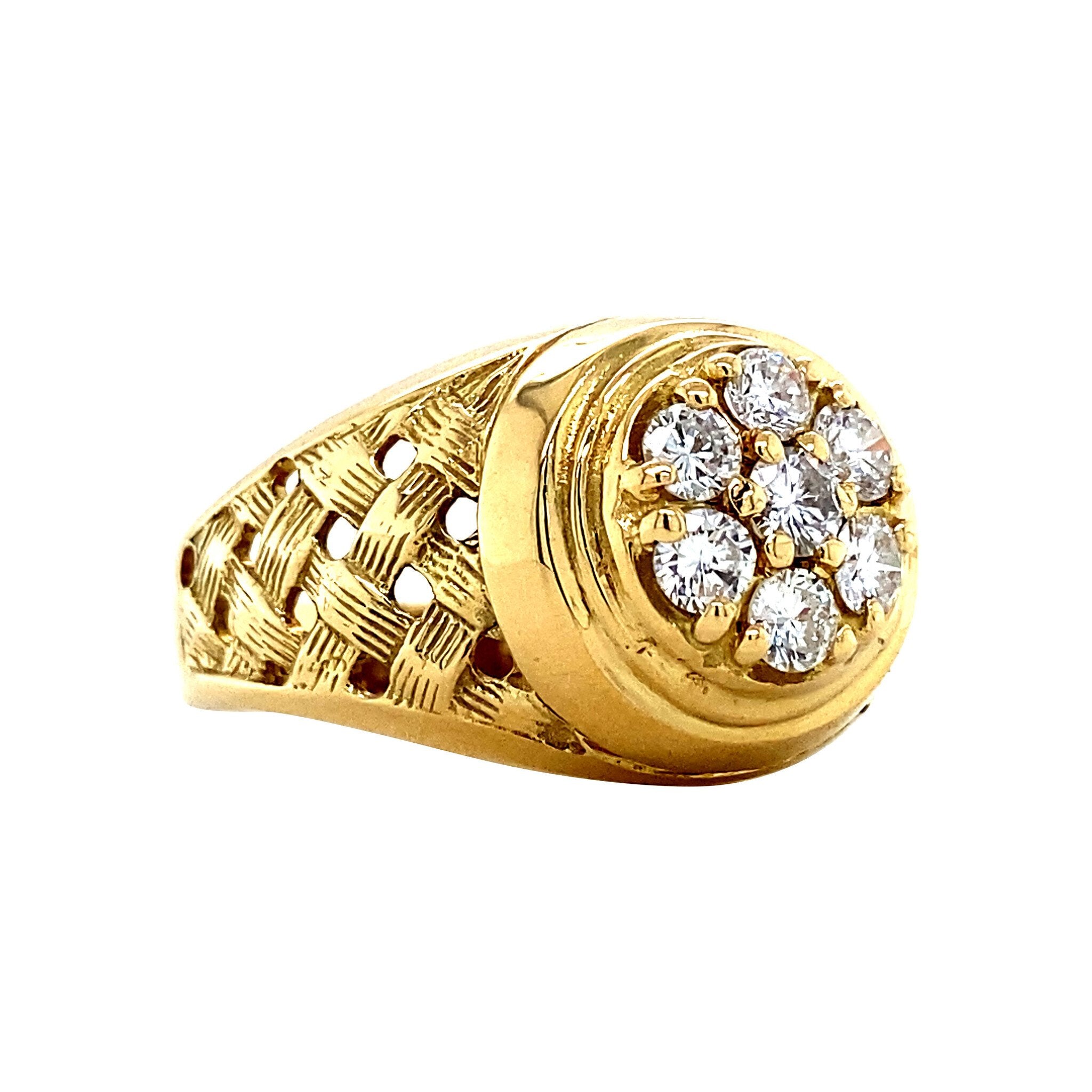 Gouden entourage ring met diamant 14 krt