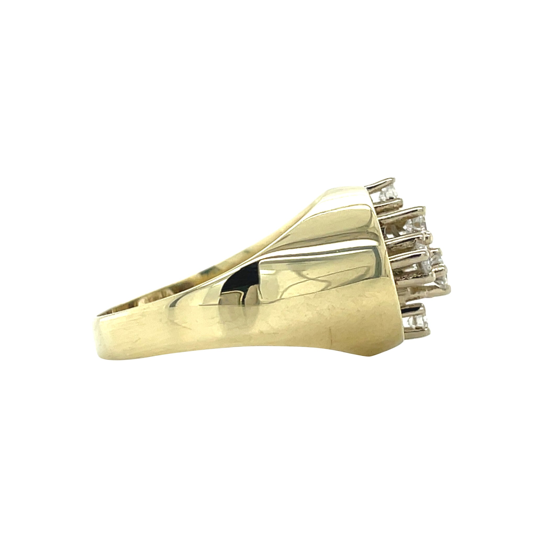 Golden vintage ring with diamond 14 kt