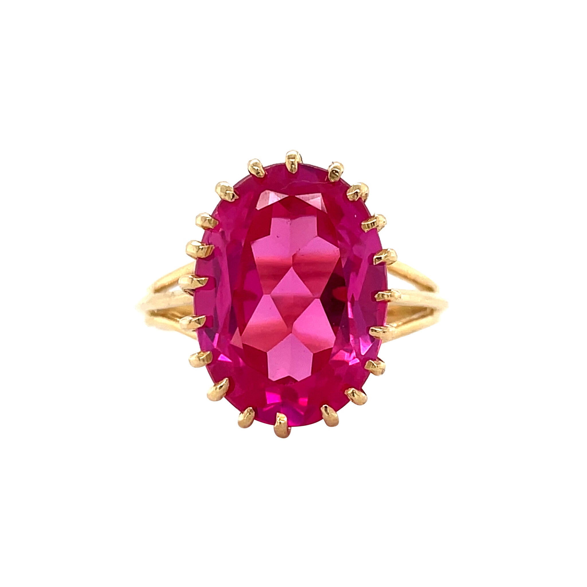 Gold vintage ring with ruby 18 kt