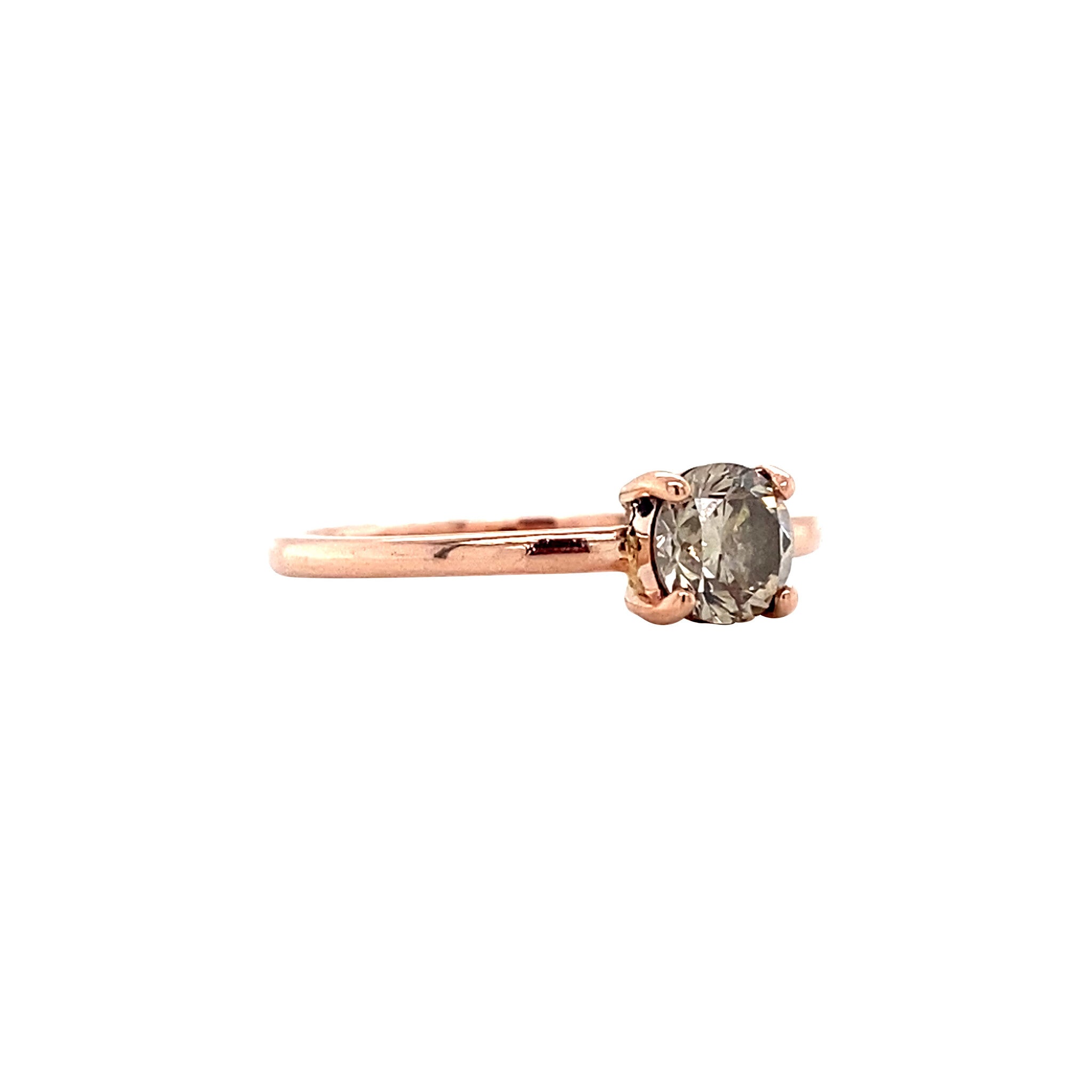 Vintage solitair ring met diamant 9 krt