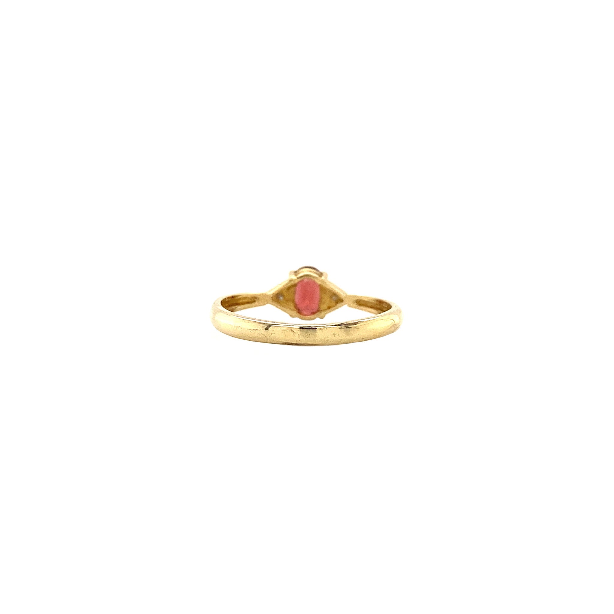 Gold ring with diamond and citrine 14 crt