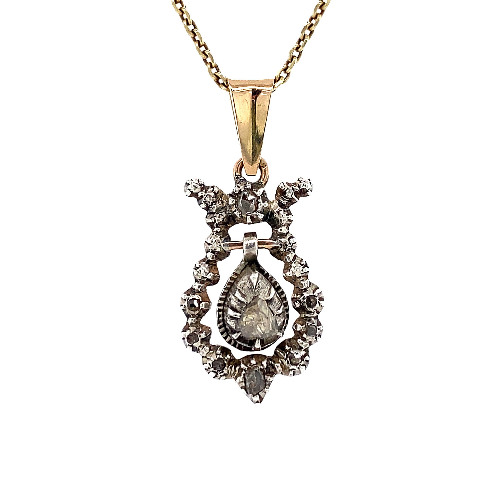 Silver pendant with diamond 14 kt/925