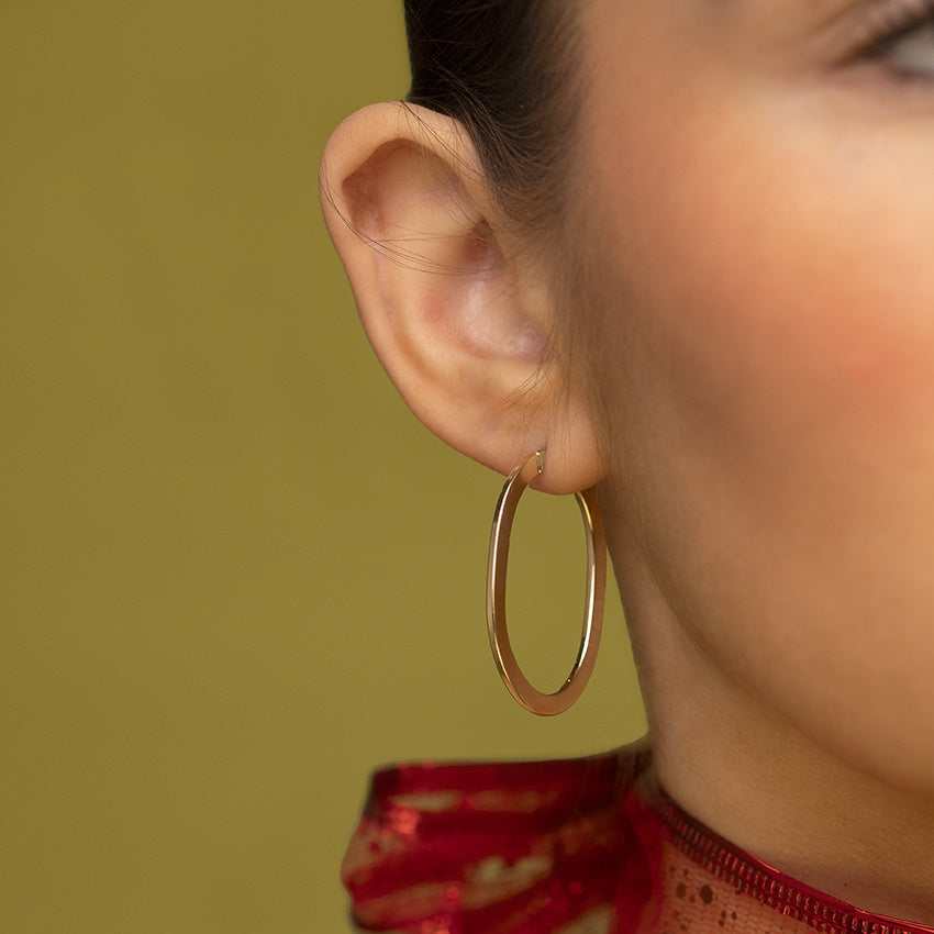 Gladde vintage oorringen 9 kt