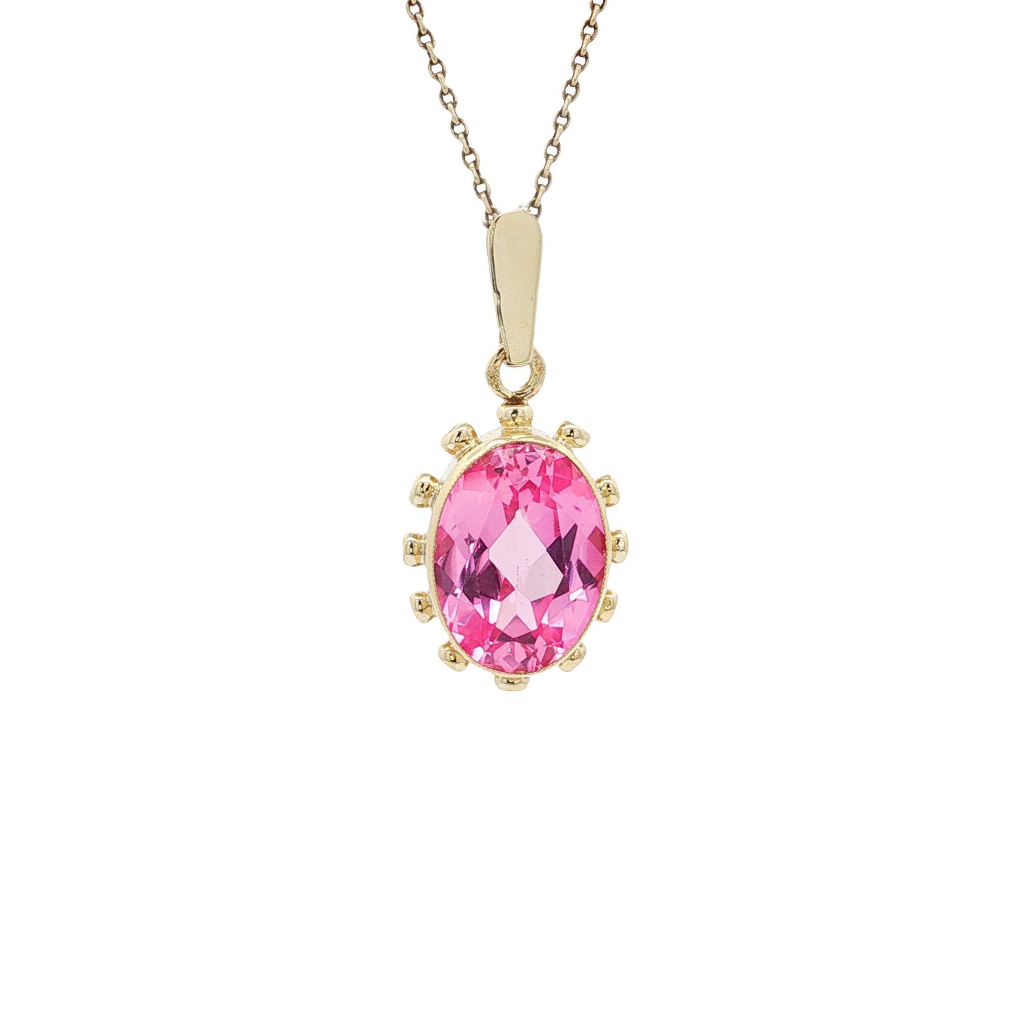 Gold vintage pendant with sapphire 14 kt