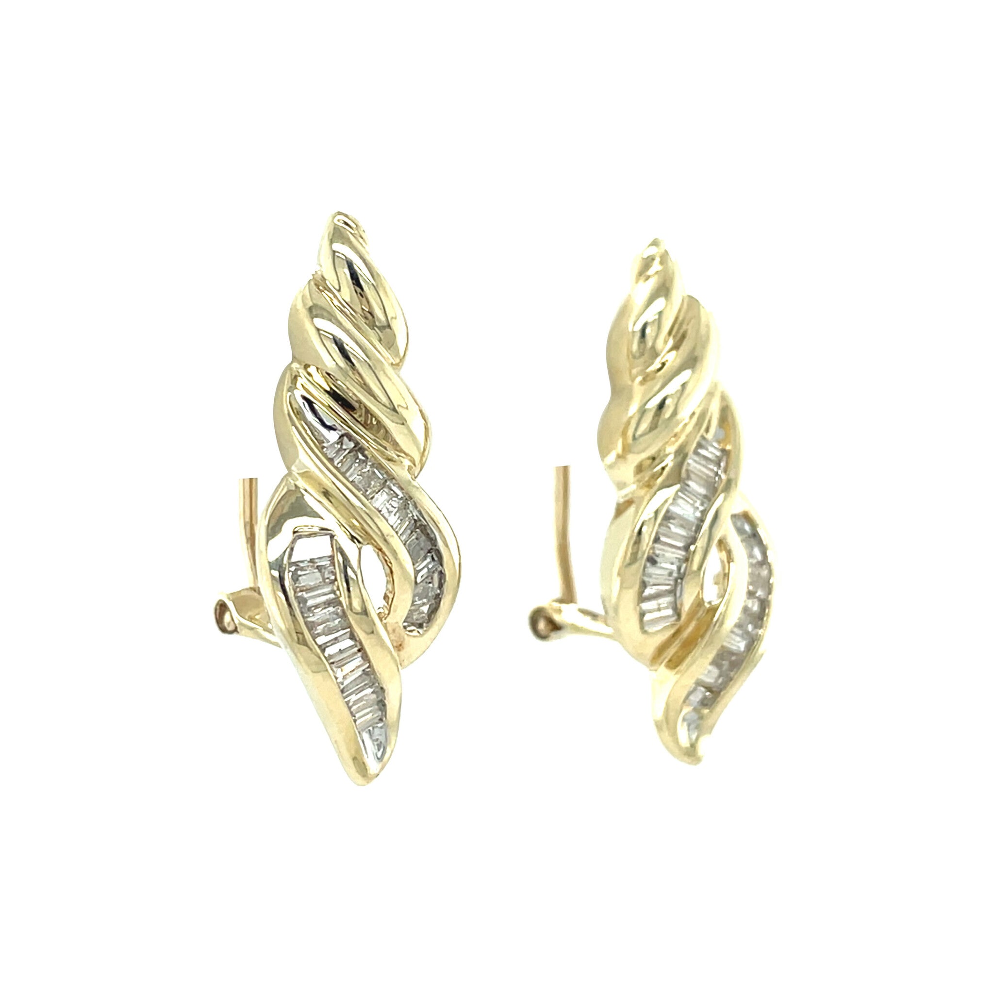 Vintage oorstekers met diamant 10 kt