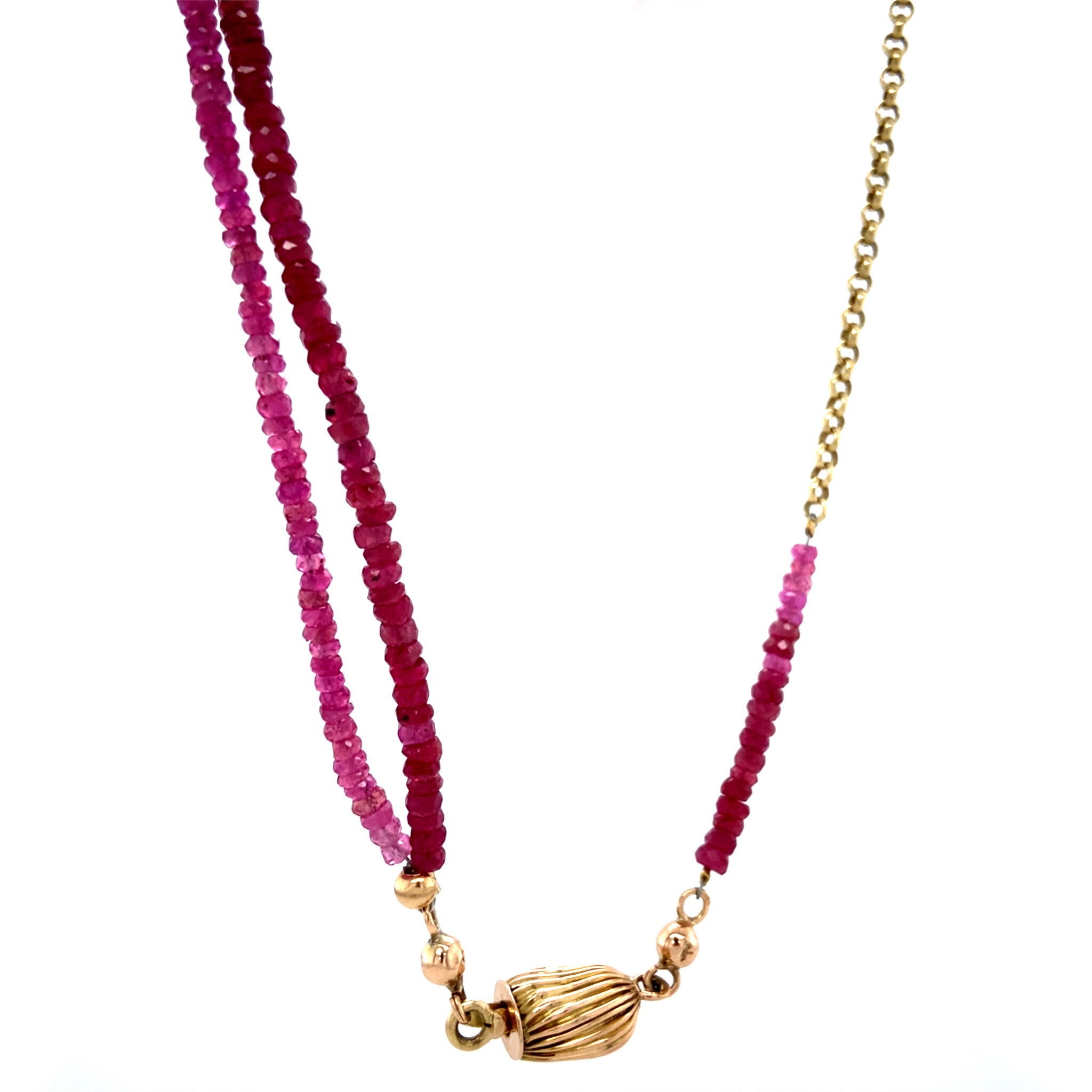 Gold necklace with ruby 14 krt