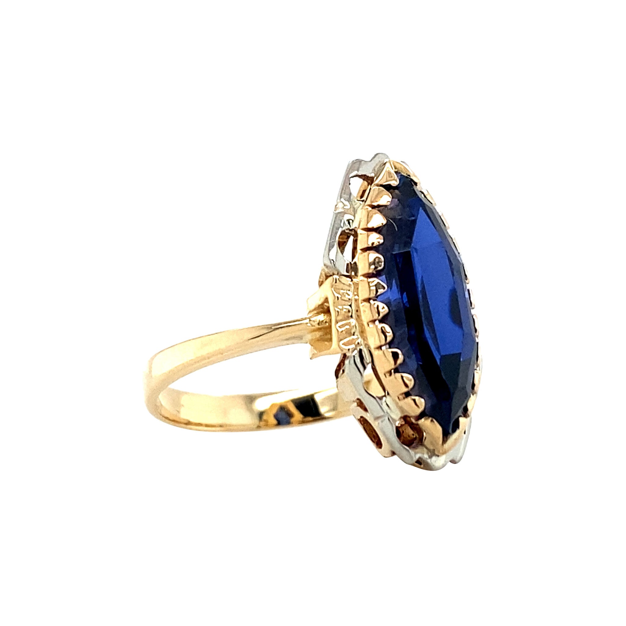 Gouden ring met saffier 18 krt